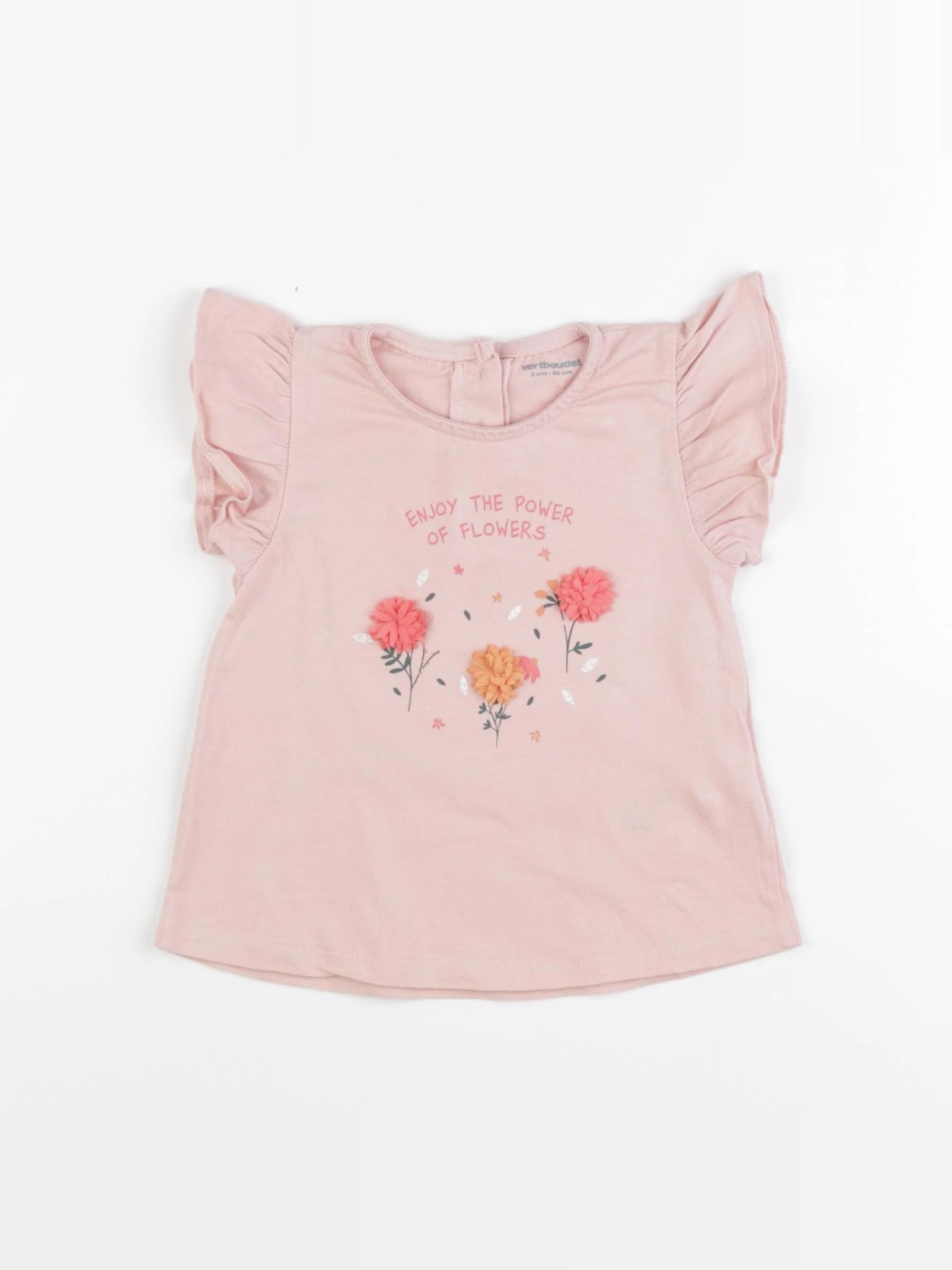 Vertbaudet - tee-shirt rose - 2 ans