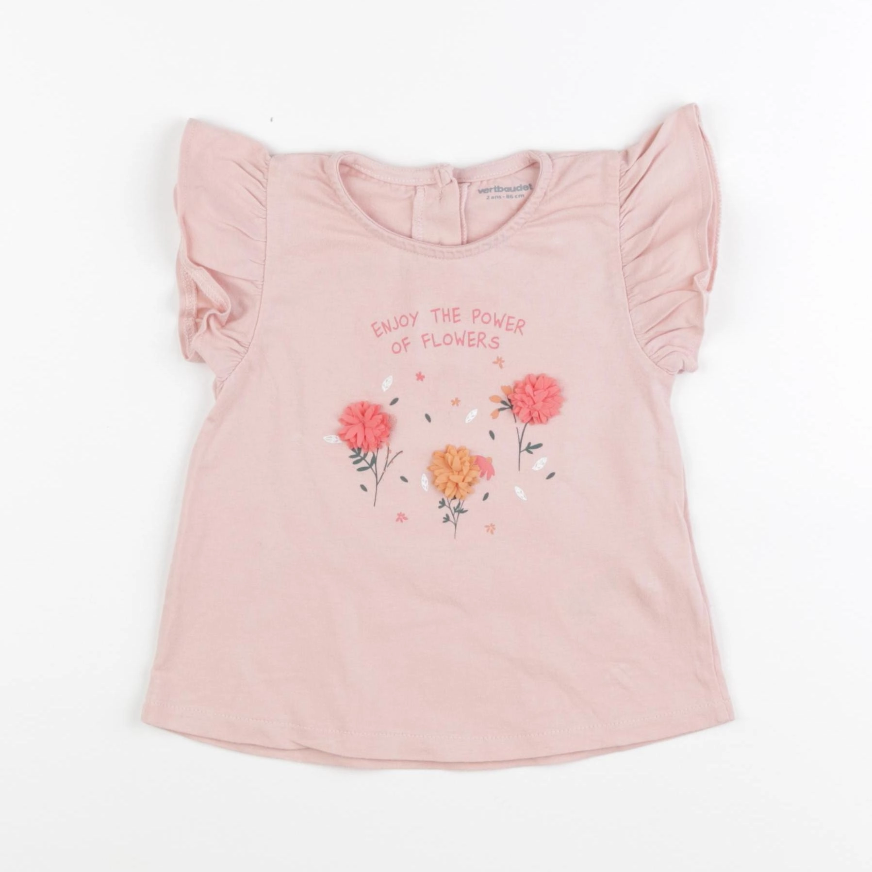 Vertbaudet - tee-shirt rose - 2 ans