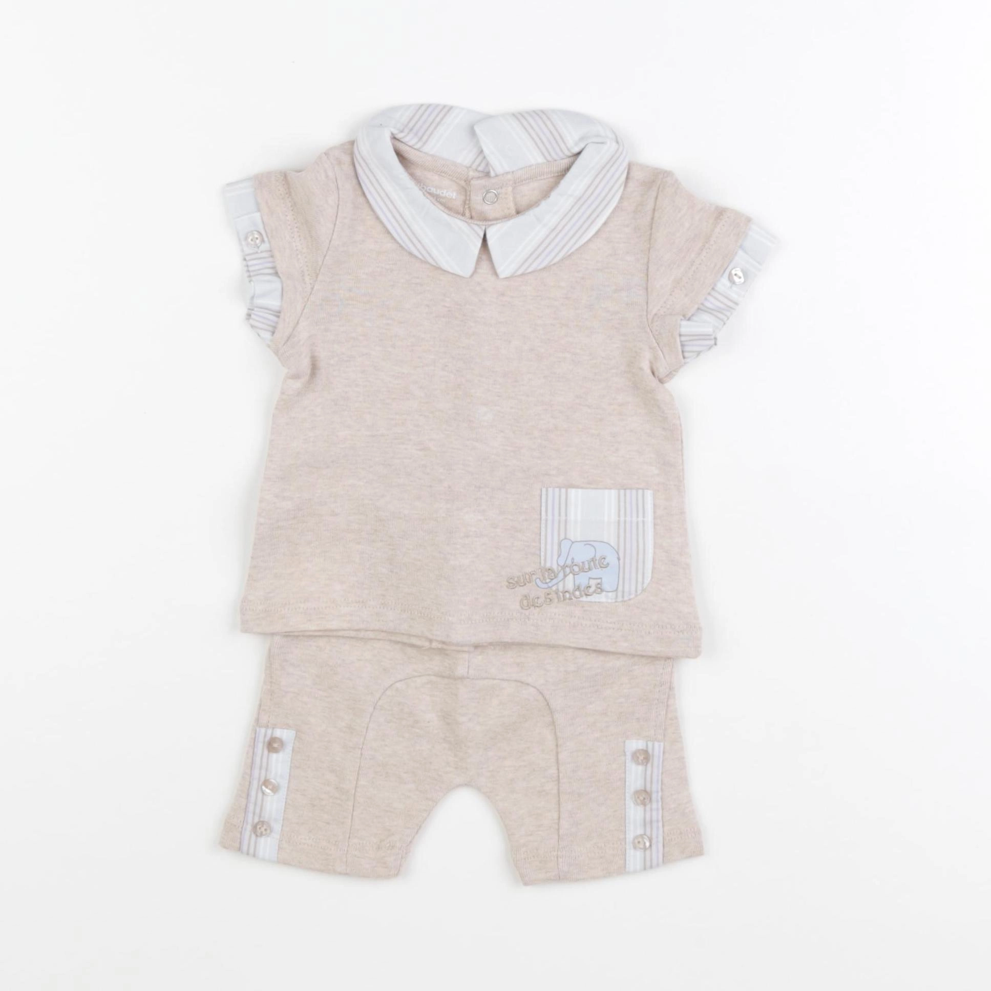 Vertbaudet - ensemble marron - 1 mois