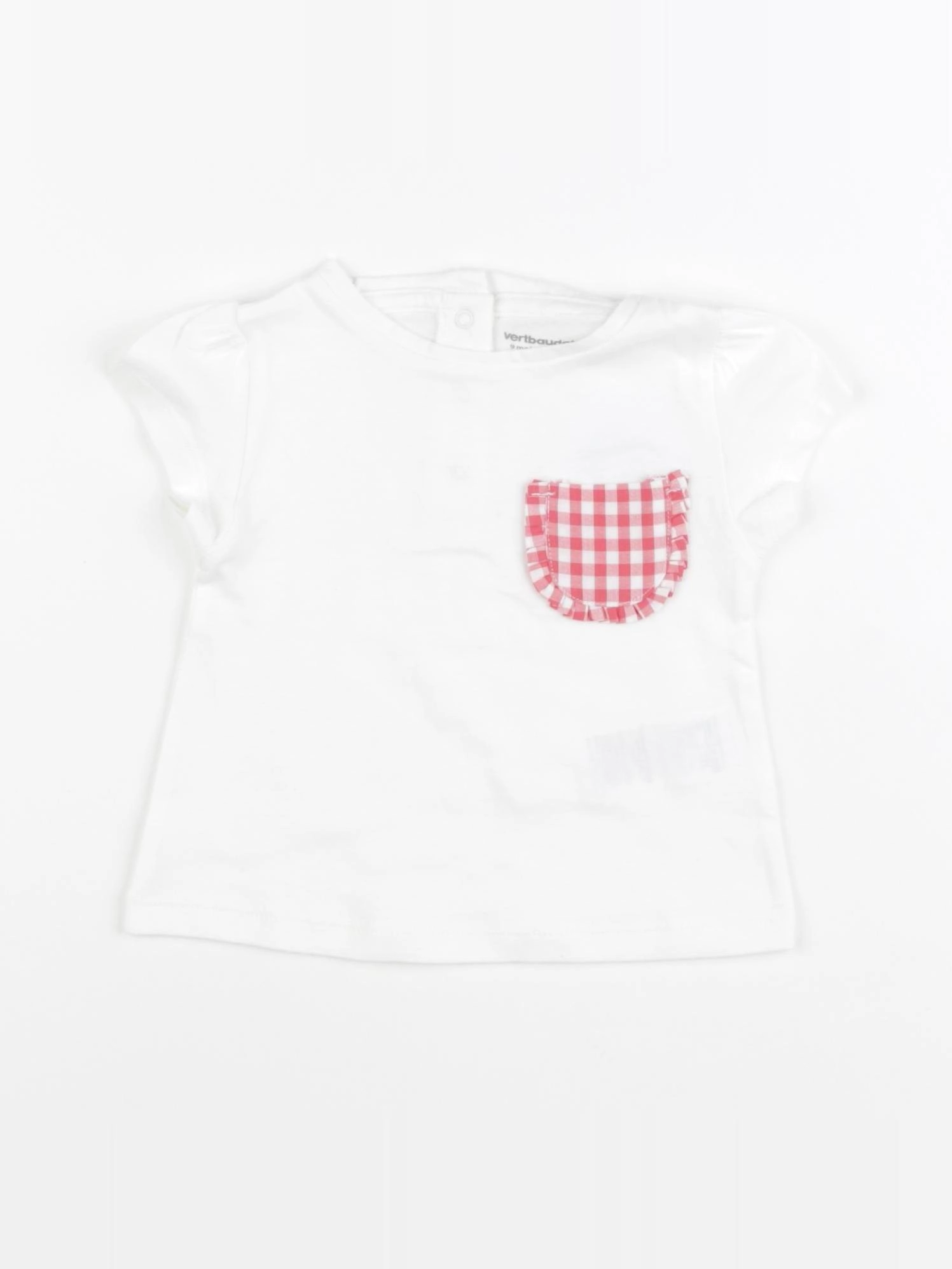 Vertbaudet - tee-shirt blanc - 9 mois