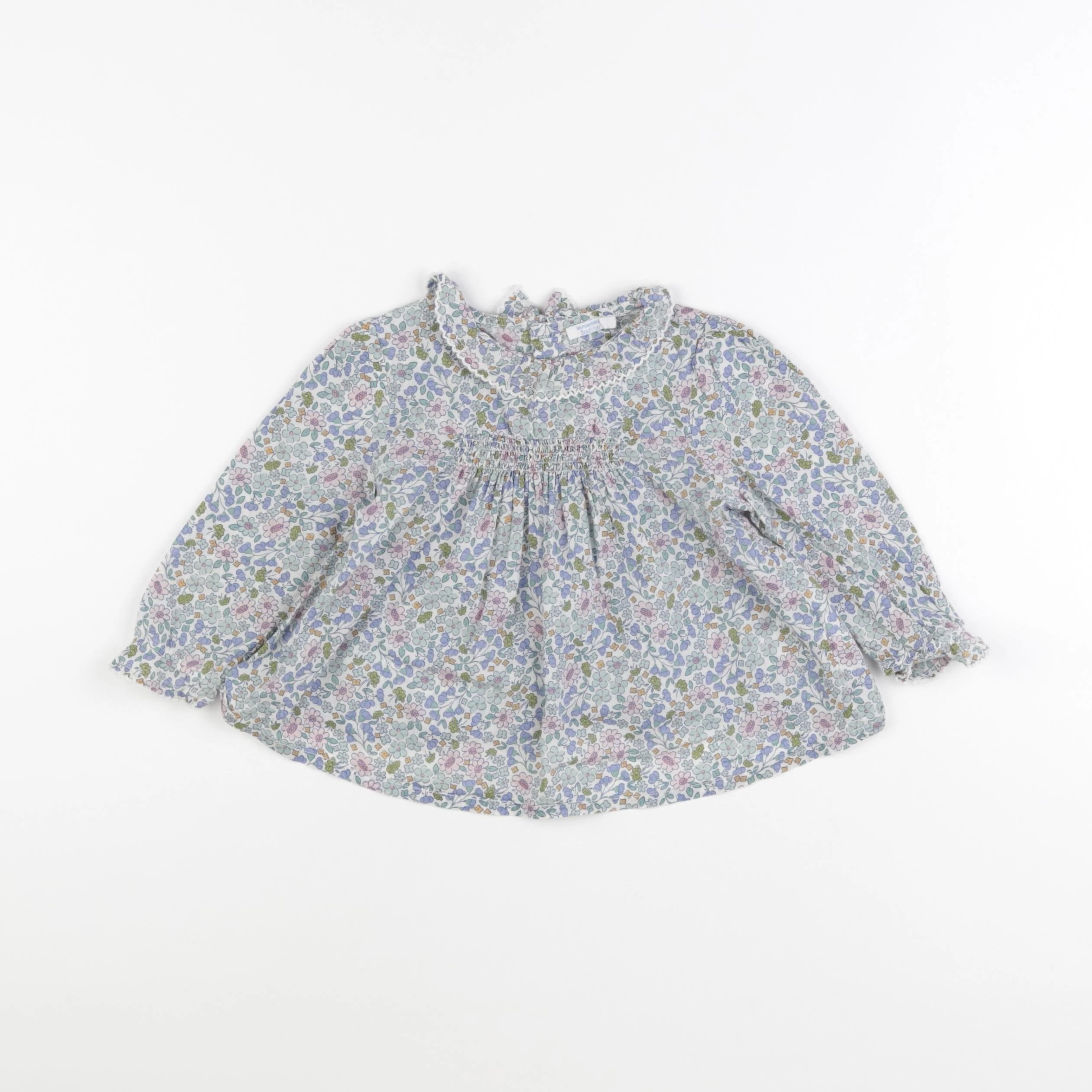 Boutchou - blouse bleu - 12 mois