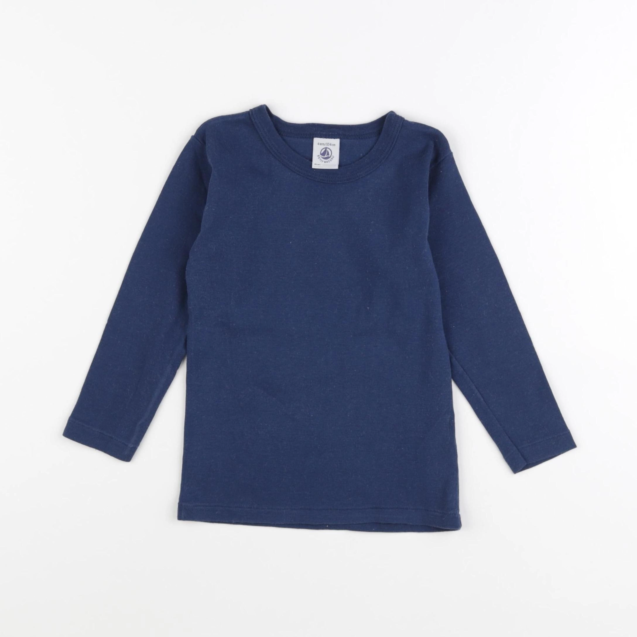 Petit Bateau - tee-shirt bleu - 4 ans