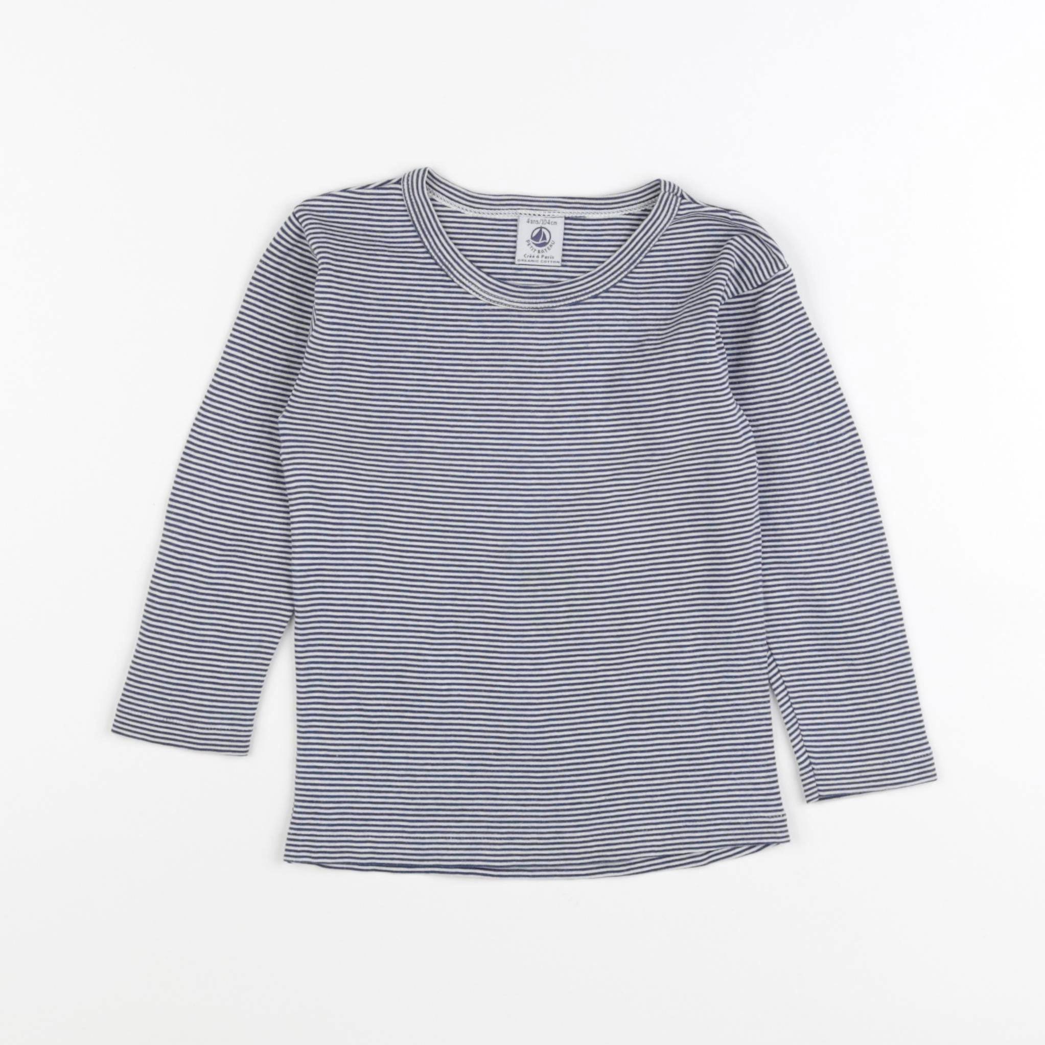 Petit Bateau - tee-shirt bleu - 4 ans