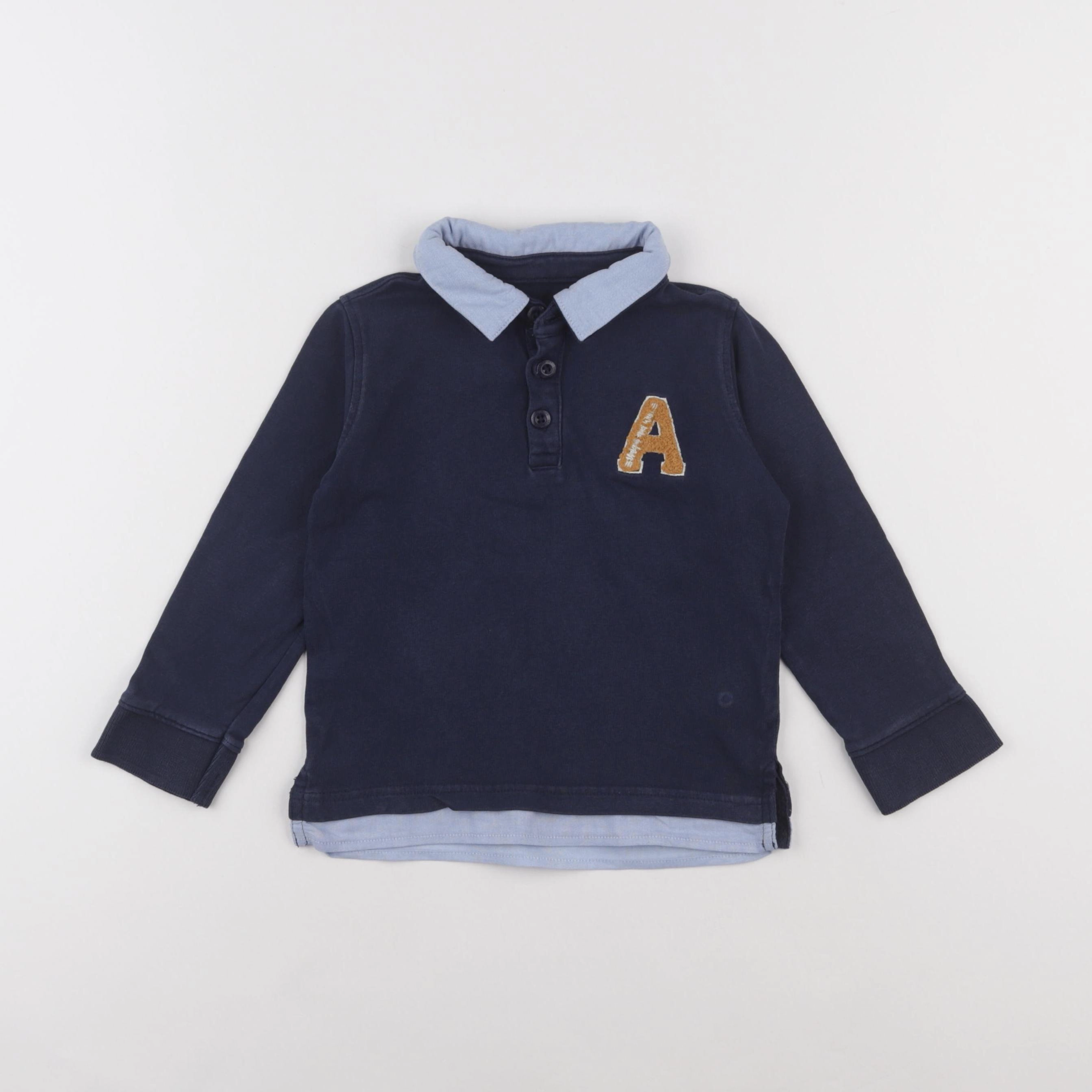 Vertbaudet - polo bleu - 4 ans