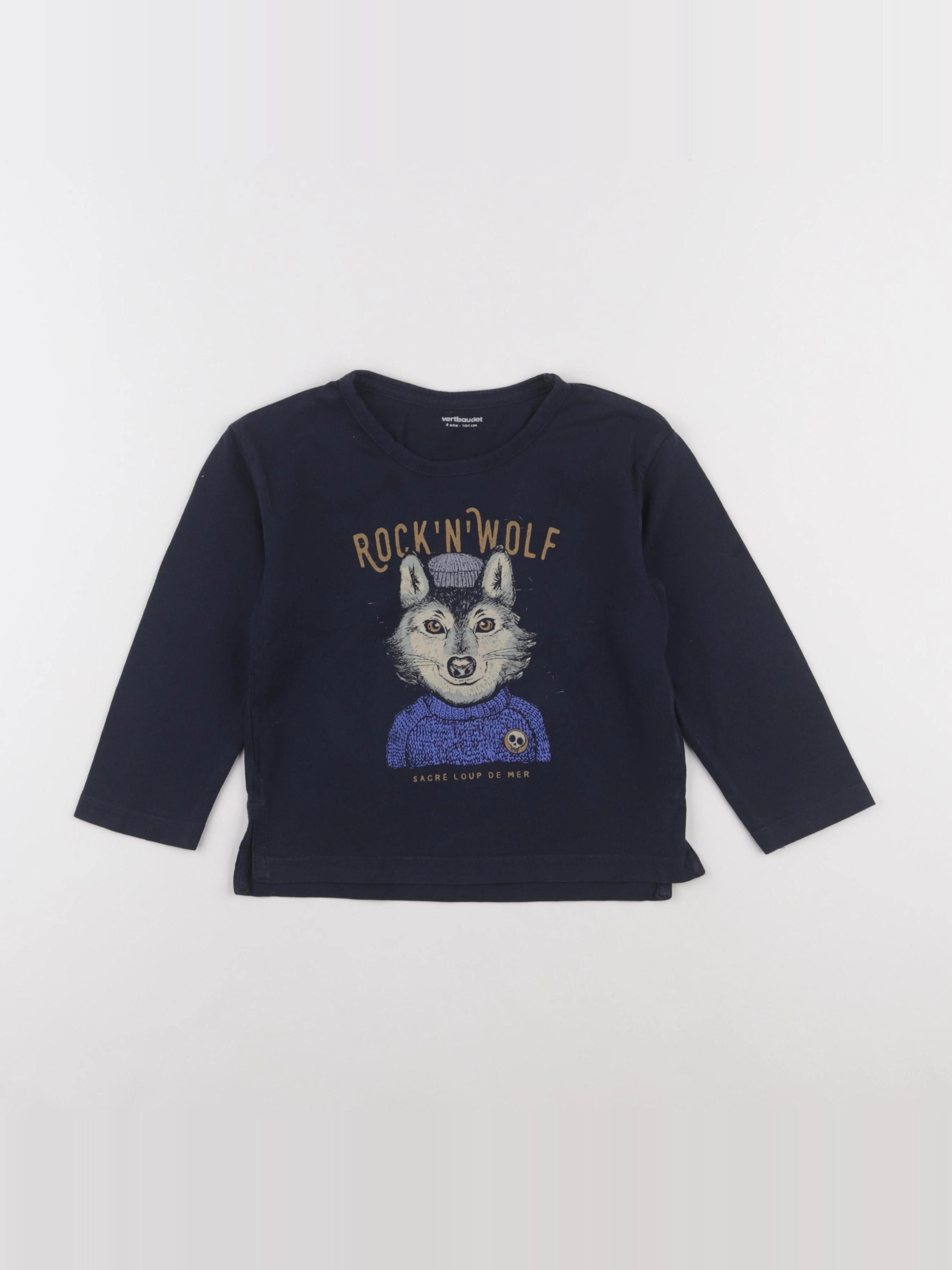 Vertbaudet - tee-shirt bleu - 4 ans