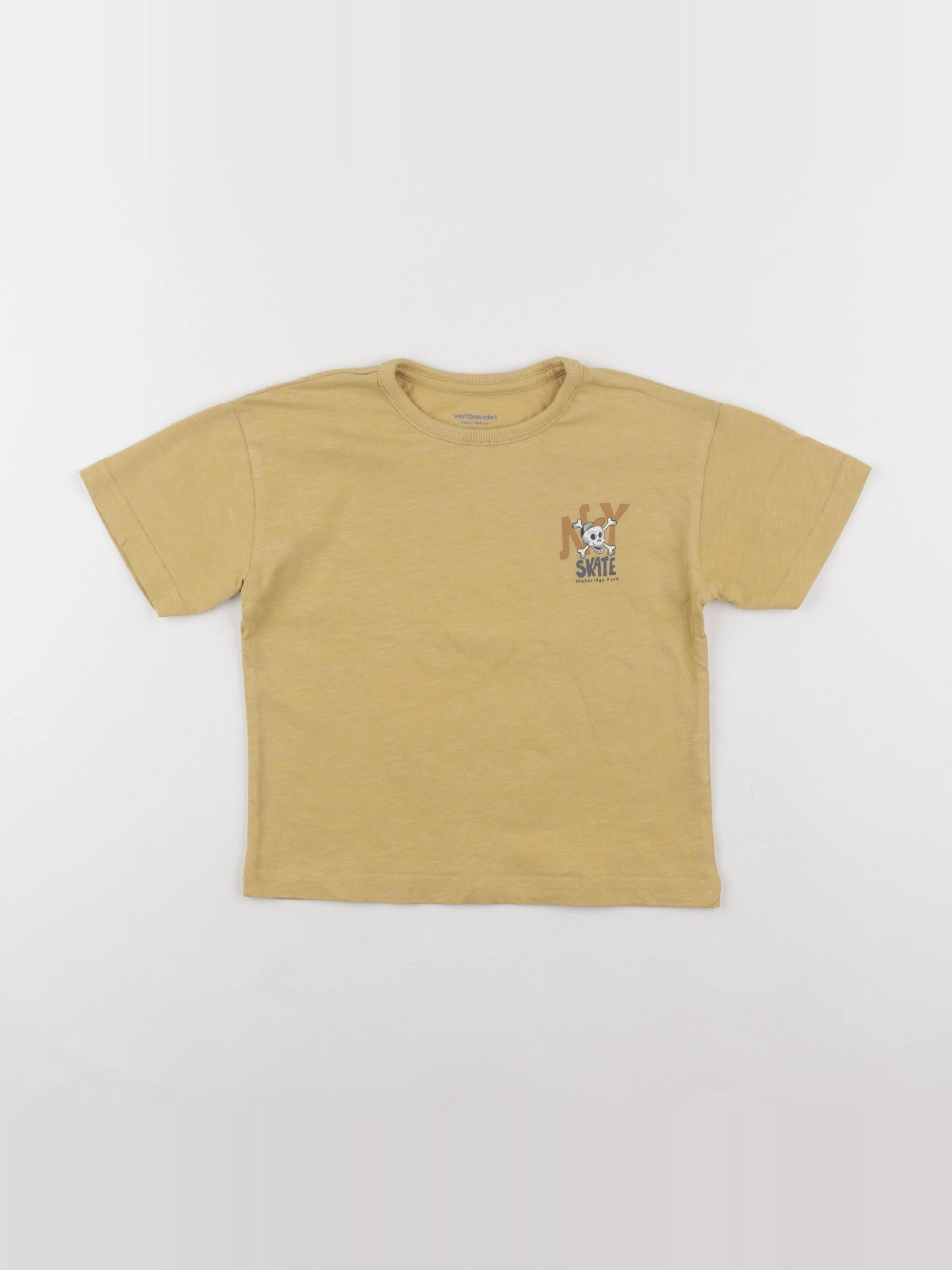 Vertbaudet - tee-shirt imprimé au dos jaune - 4 ans