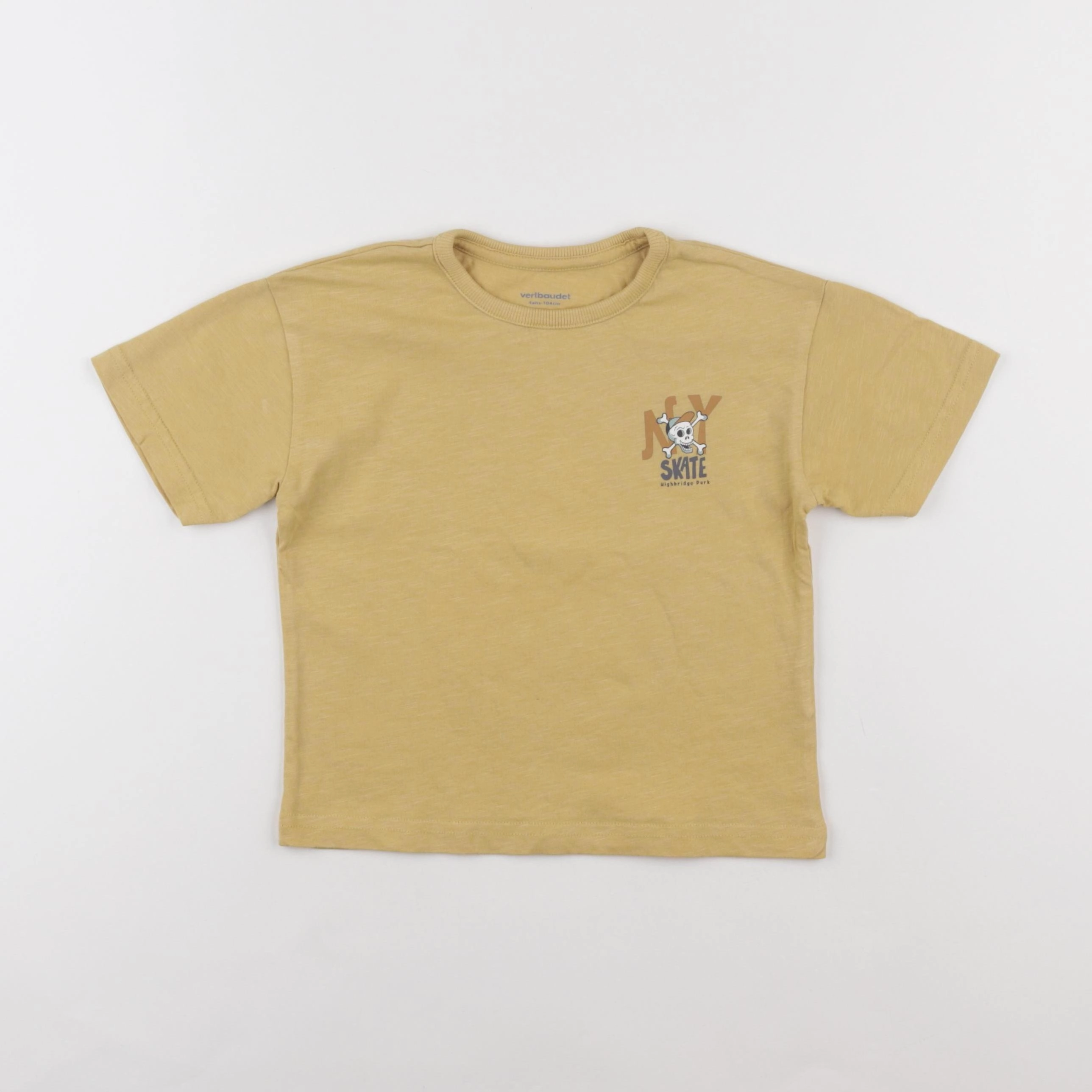 Vertbaudet - tee-shirt imprimé au dos jaune - 4 ans