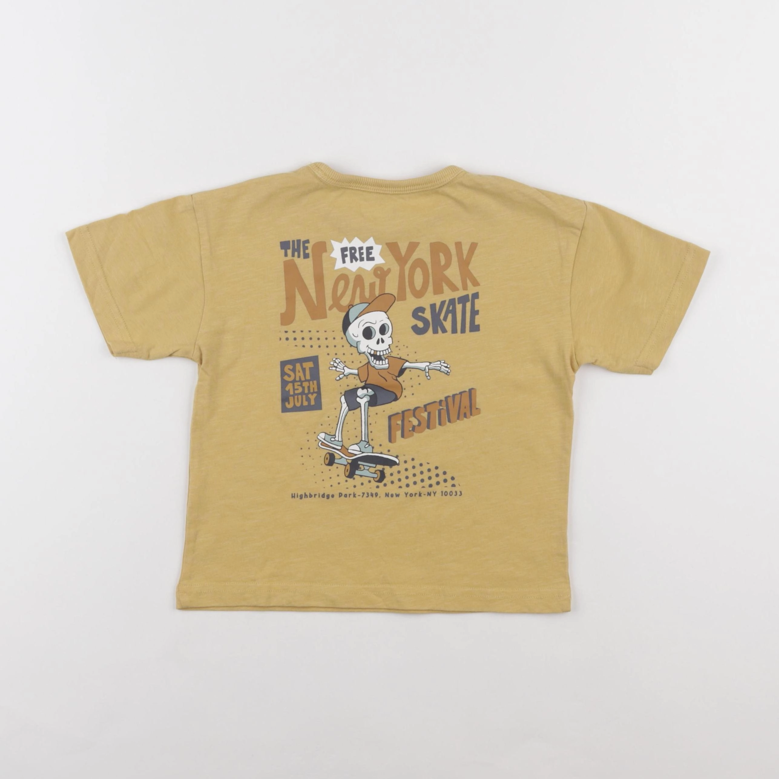 Vertbaudet - tee-shirt imprimé au dos jaune - 4 ans