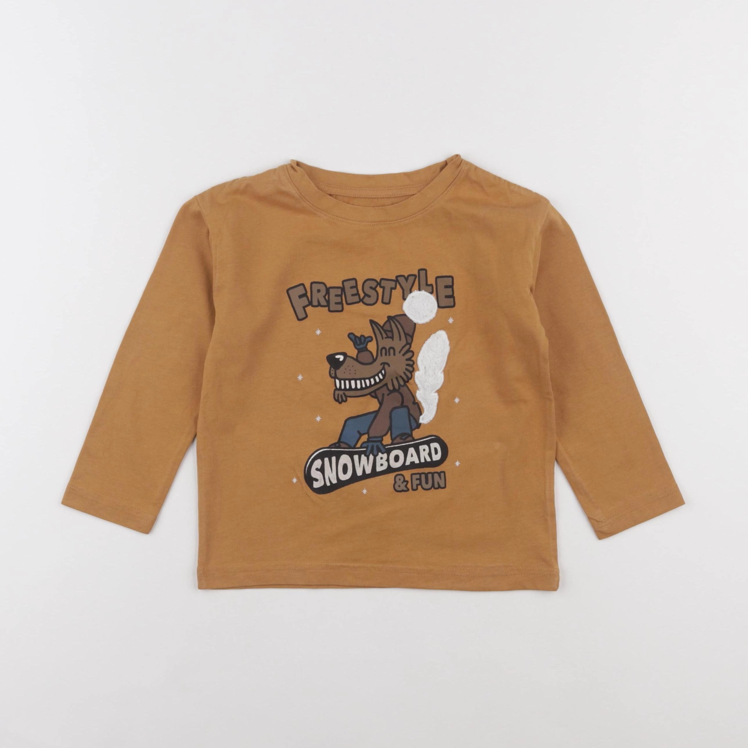 Vertbaudet - tee-shirt marron - 4 ans