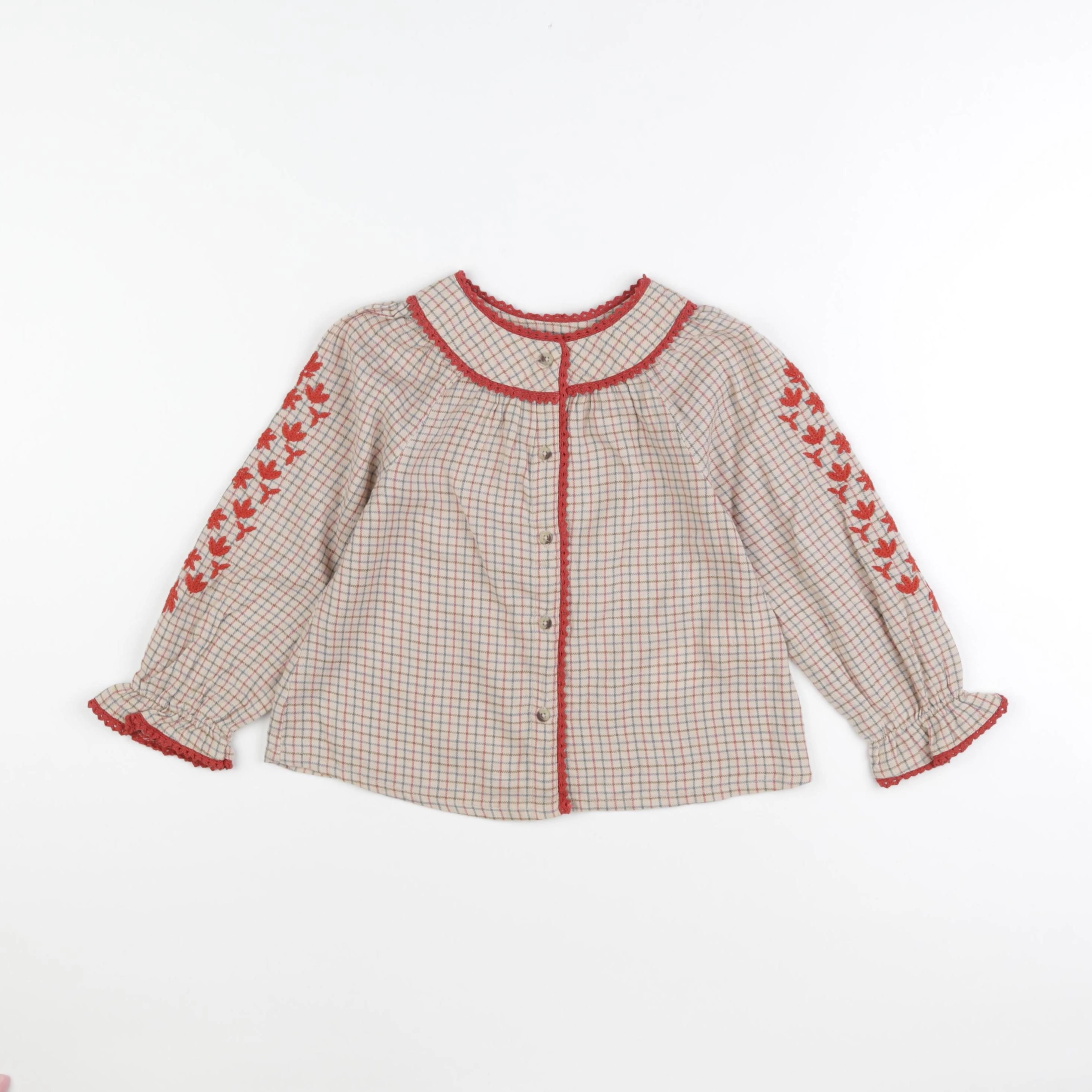 Cyrillus - blouse marron - 4 ans