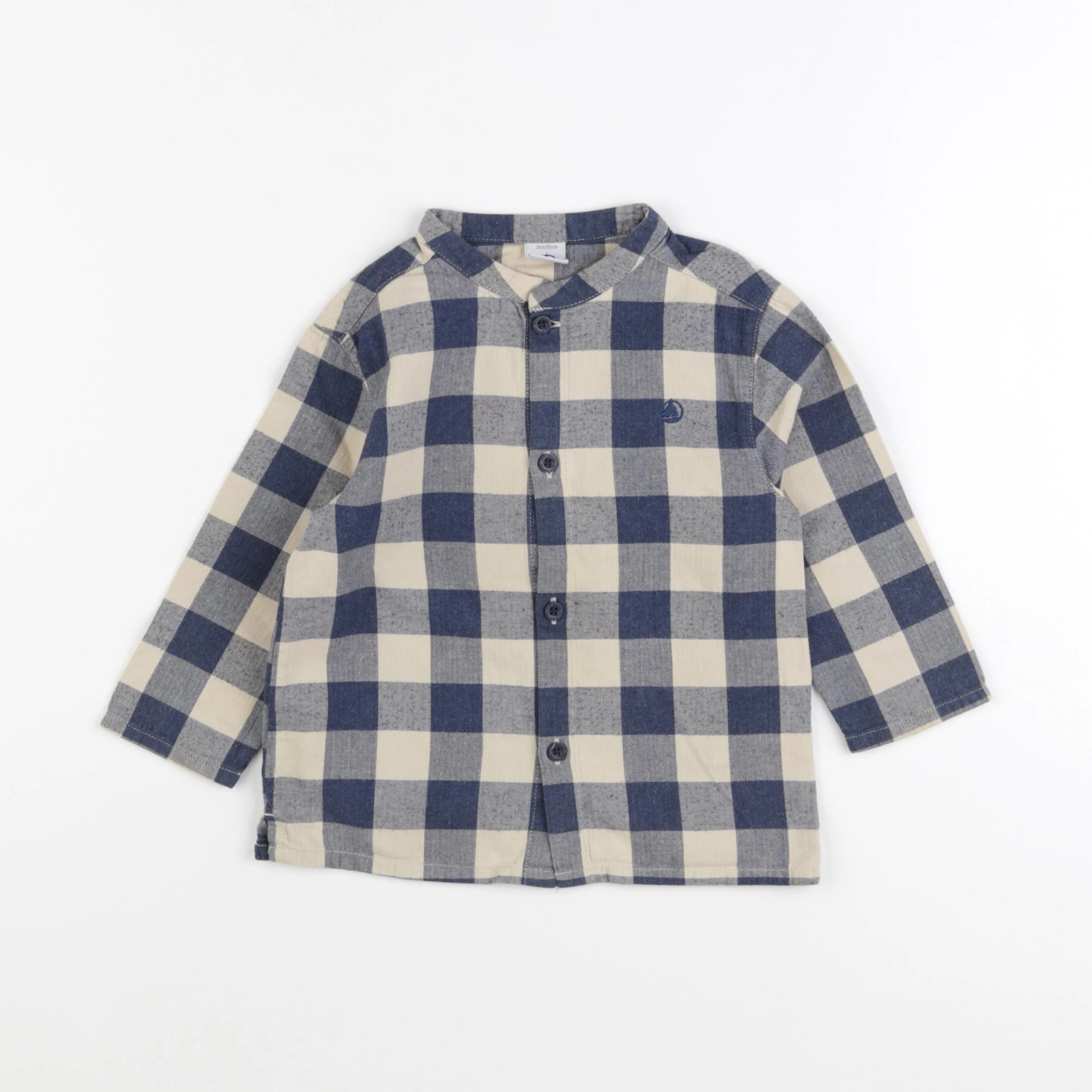 Petit Bateau - blouse bleu, beige - 36 mois
