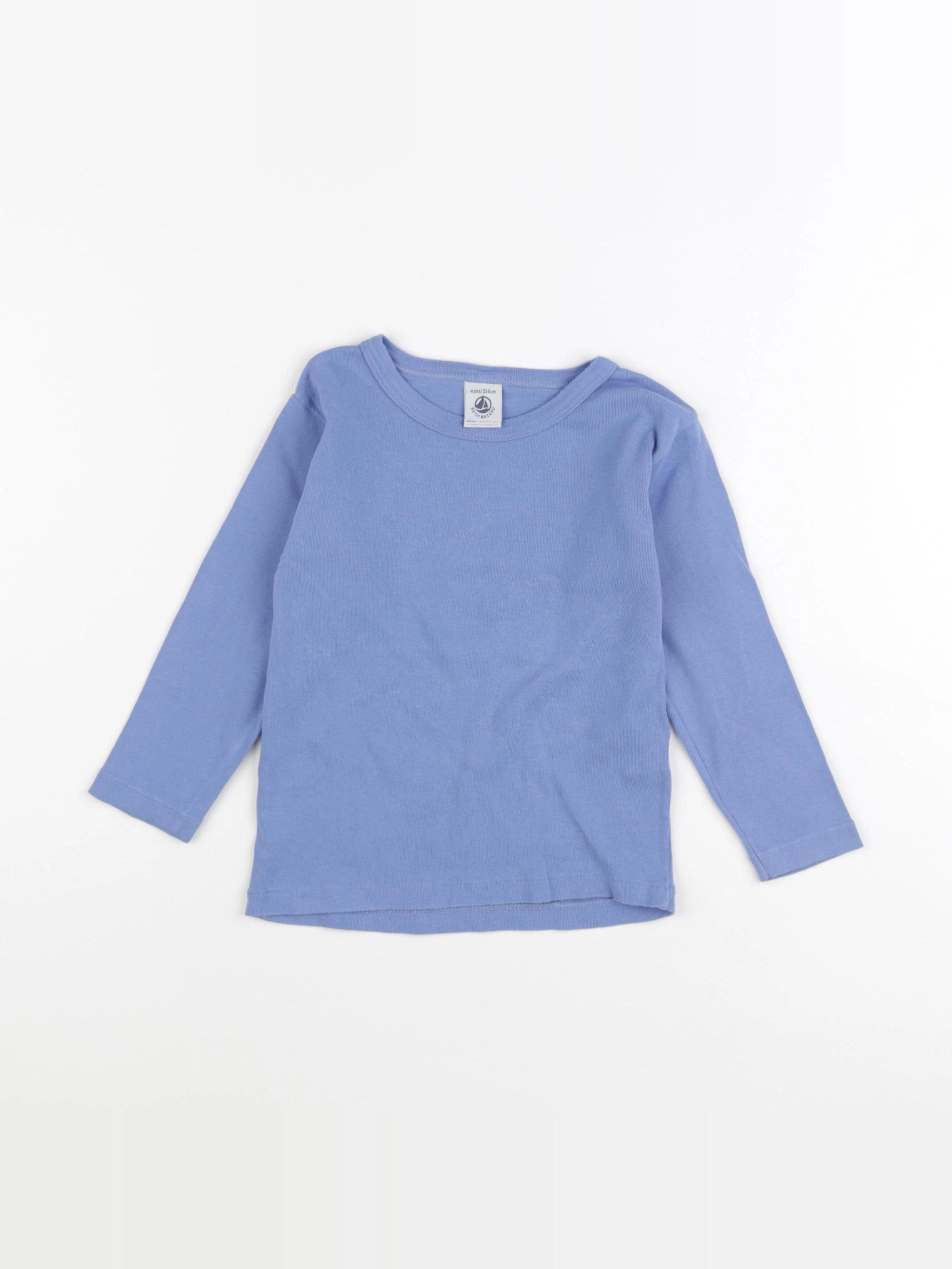 Petit Bateau - tee-shirt bleu - 4 ans
