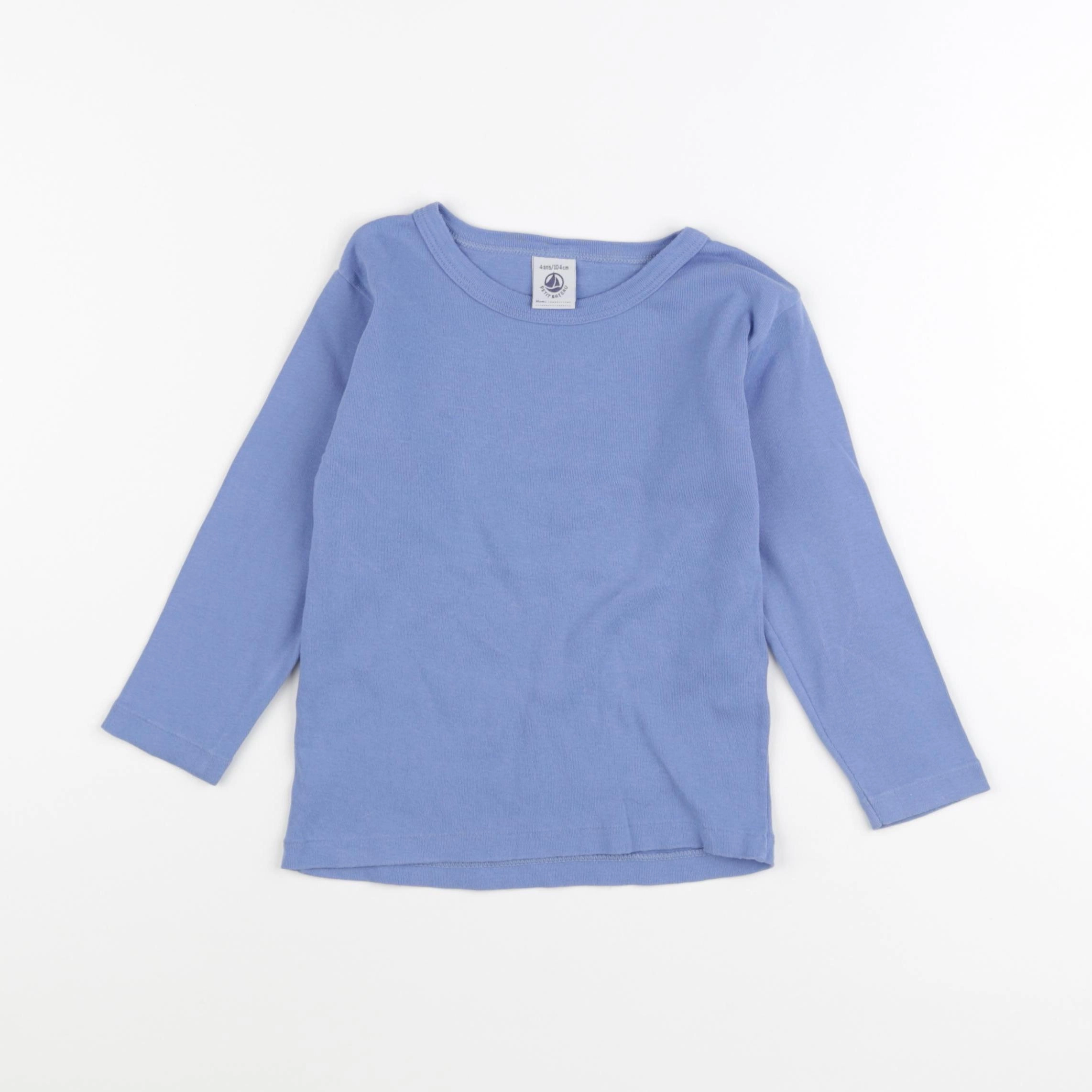 Petit Bateau - tee-shirt bleu - 4 ans