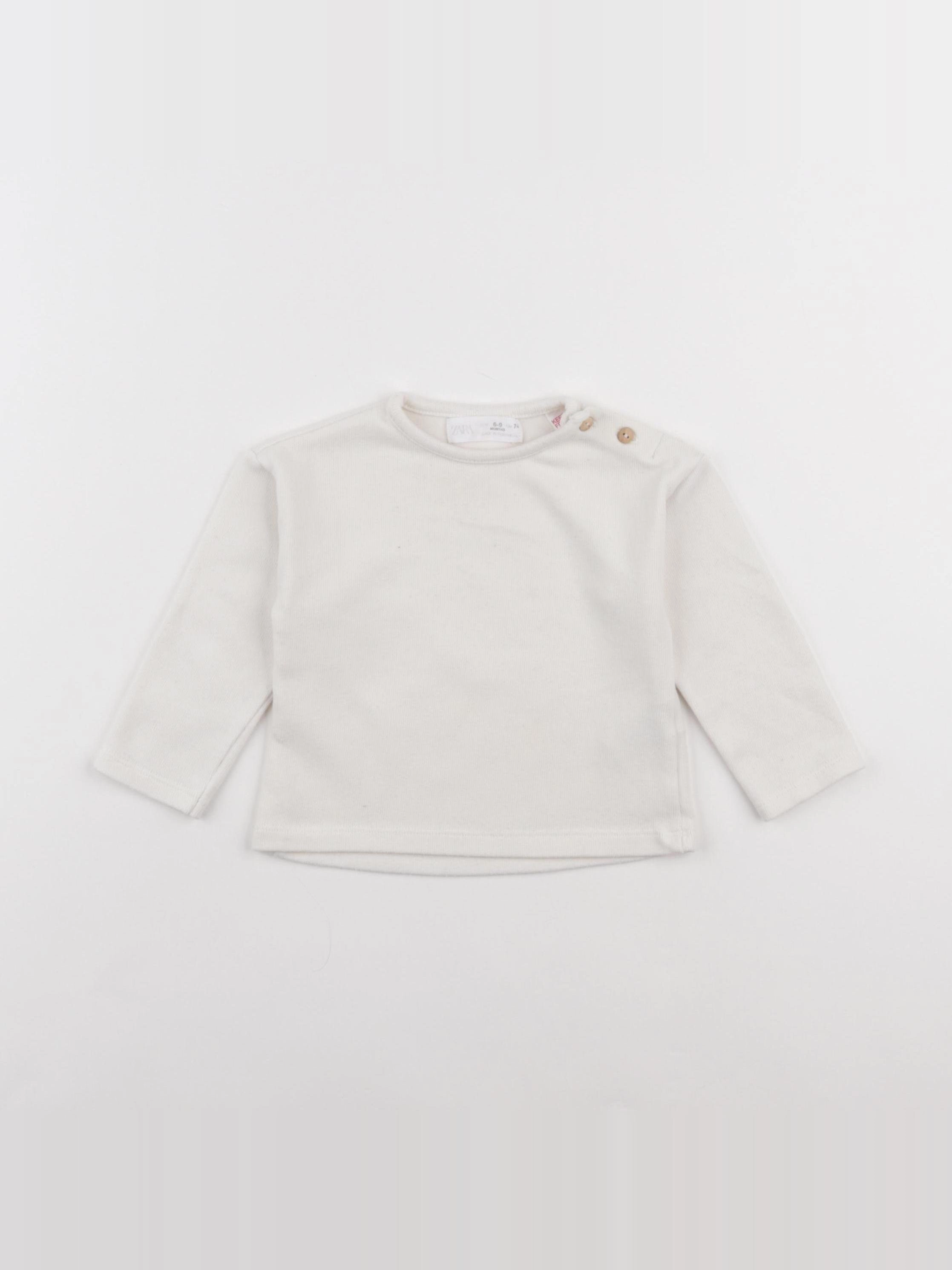 Zara - sweat beige - 6/9 mois