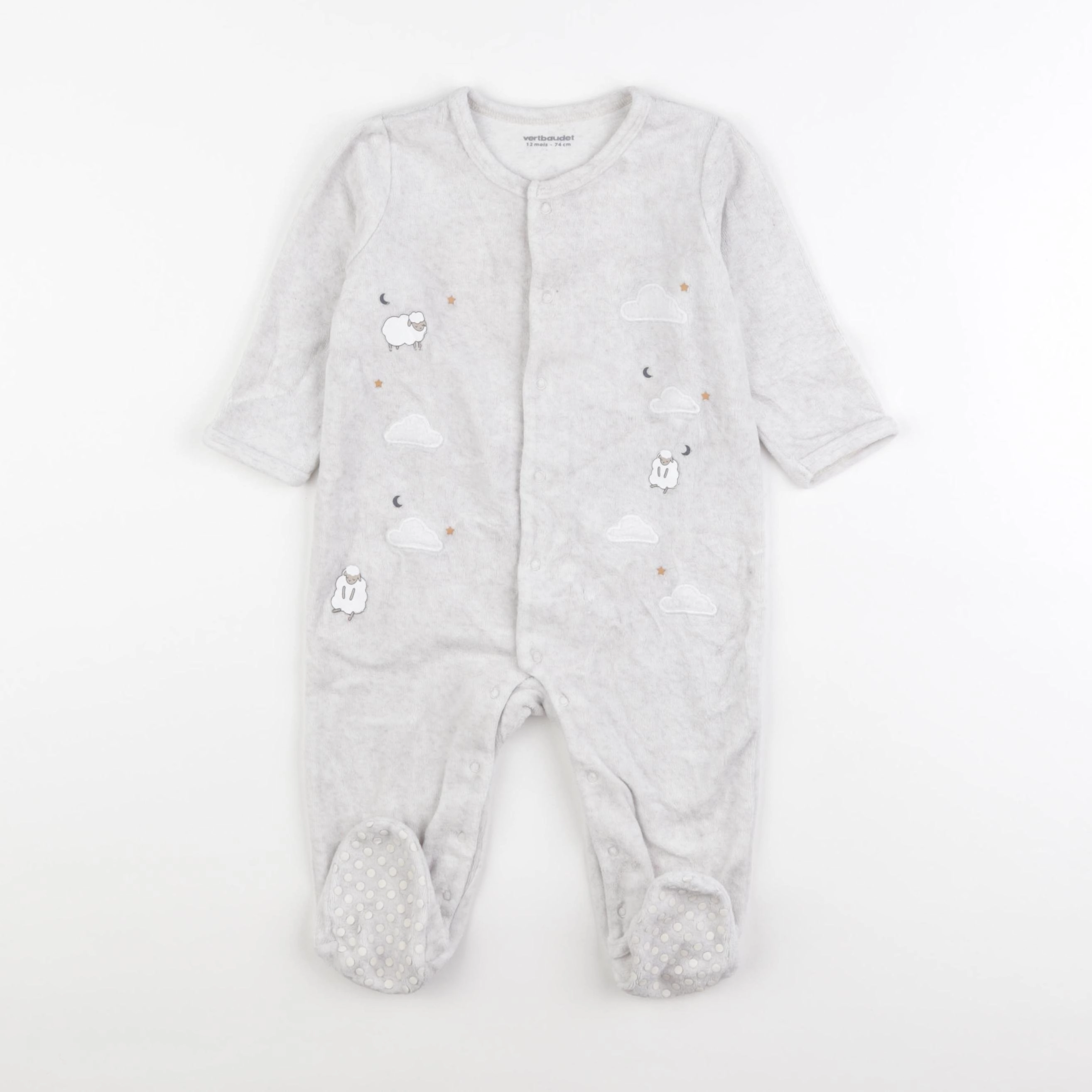 Vertbaudet - pyjama velours beige - 12 mois