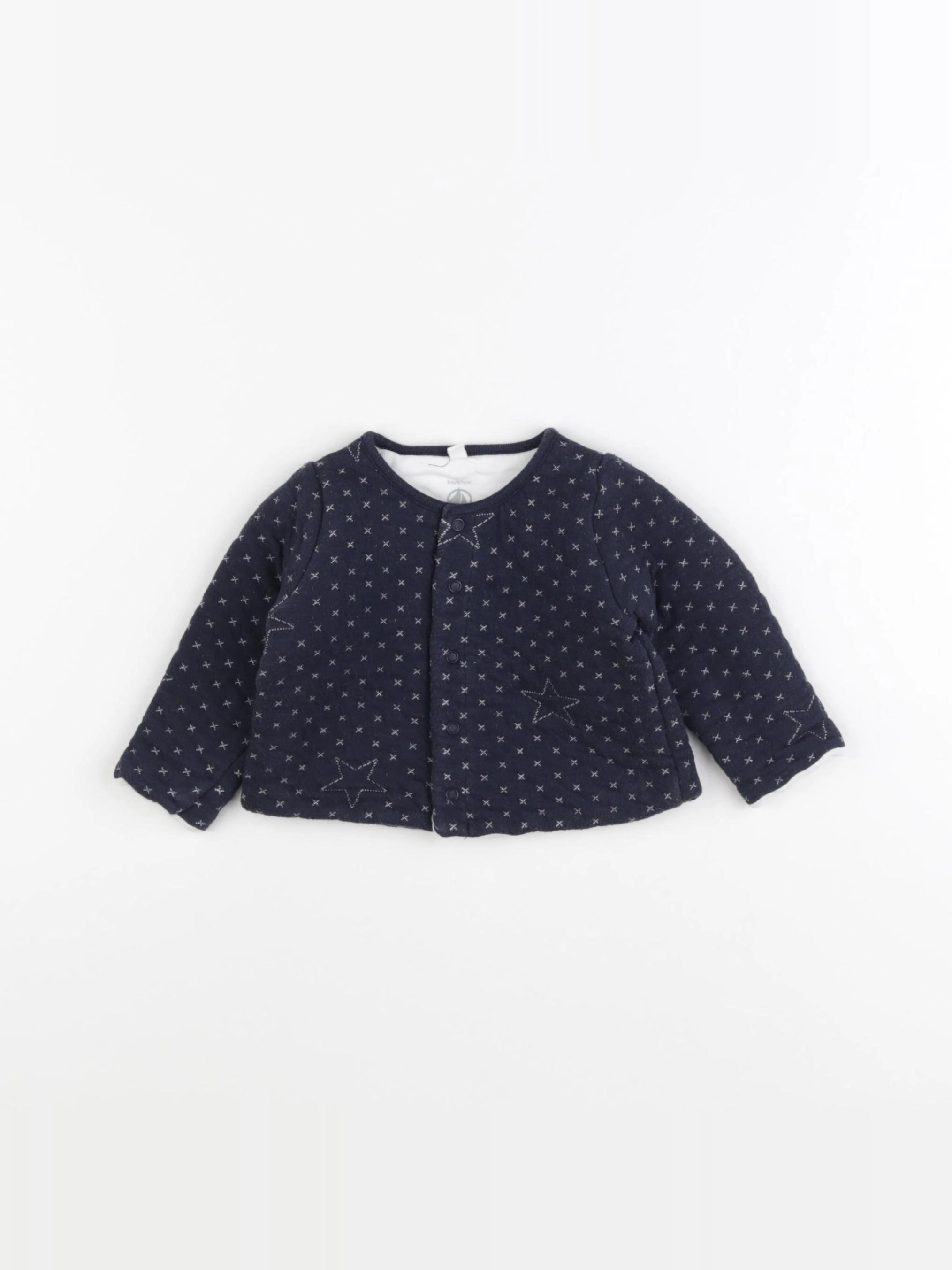 Petit Bateau - sweat bleu - 6 mois