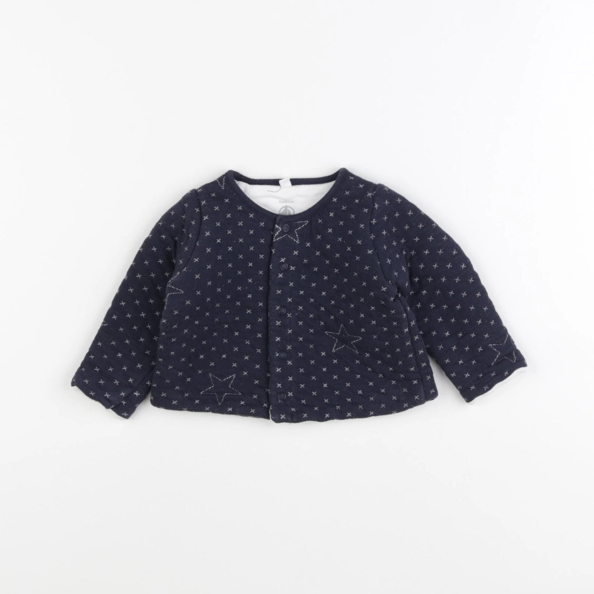 Petit Bateau - sweat bleu - 6 mois
