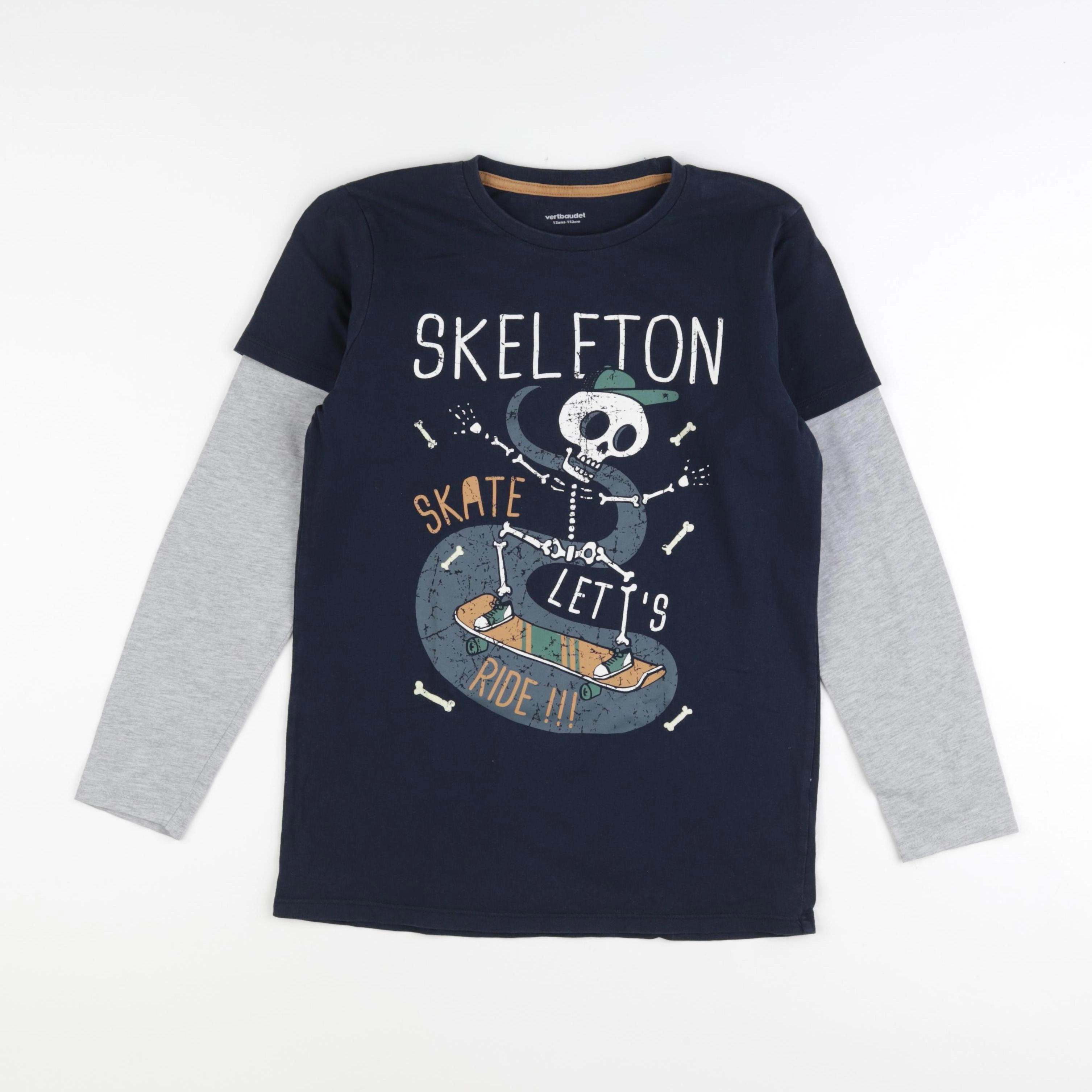 Vertbaudet - tee-shirt bleu - 12 ans