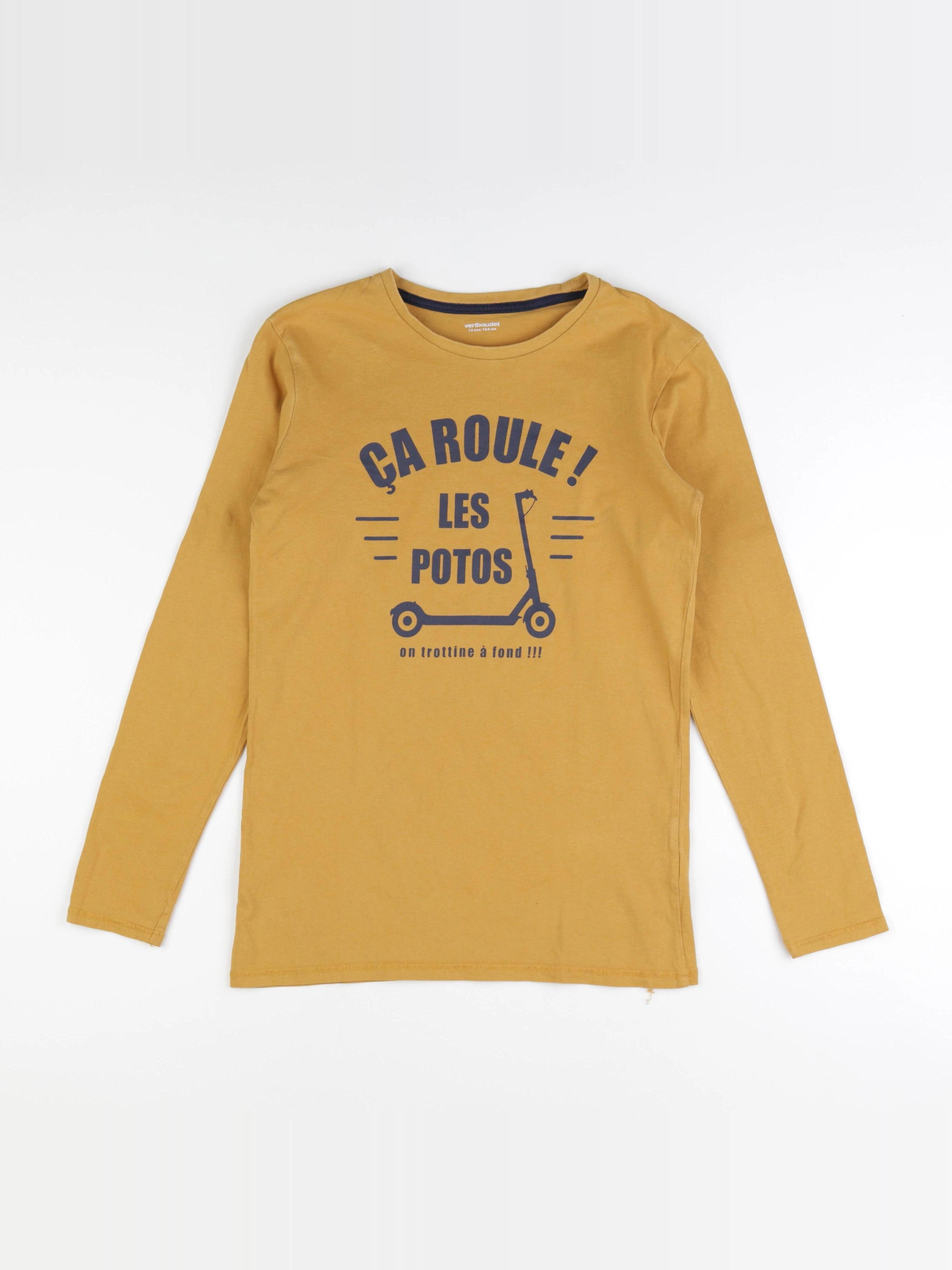 Vertbaudet - tee-shirt jaune - 14 ans