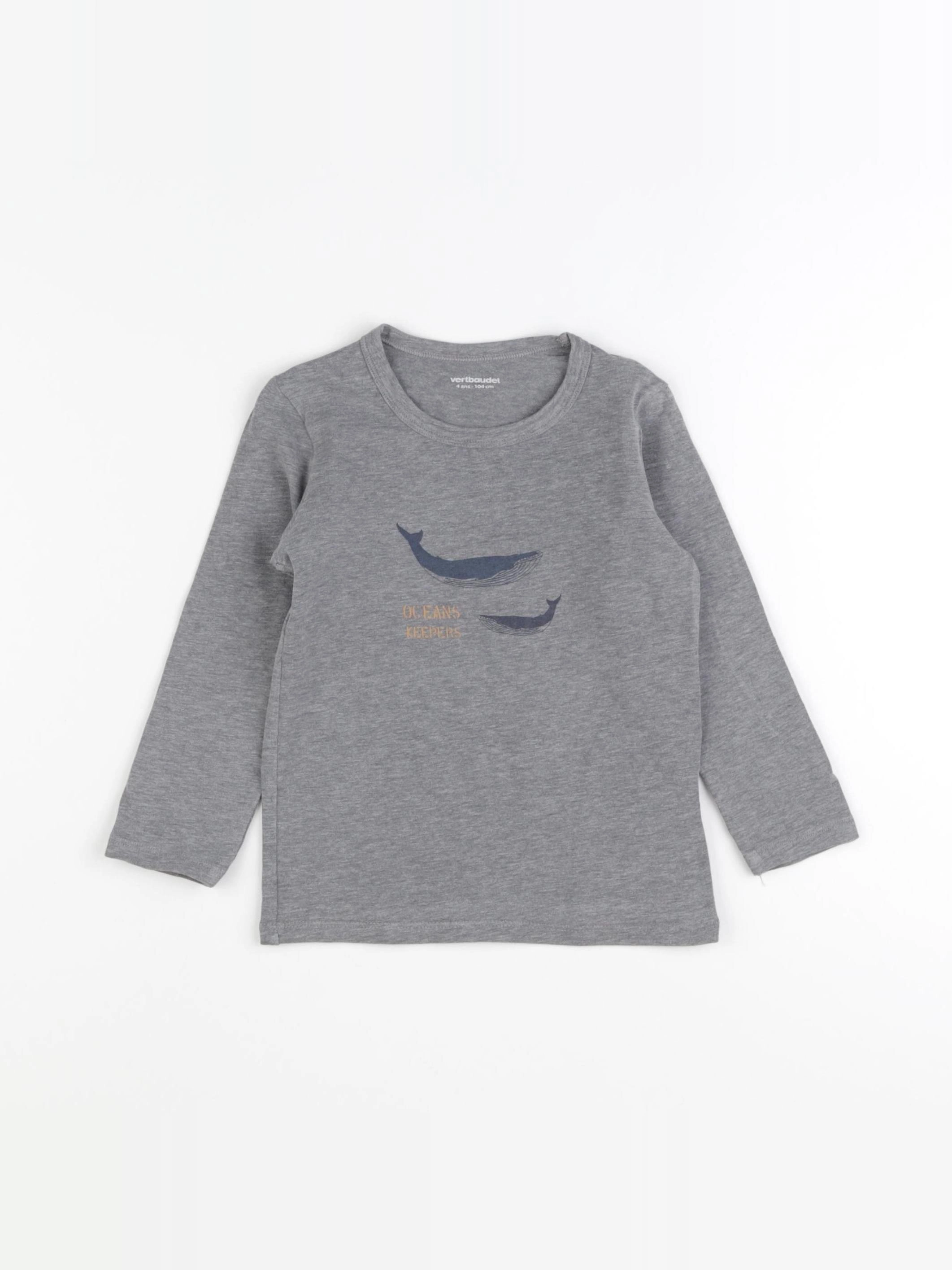 Vertbaudet - tee-shirt gris - 4 ans