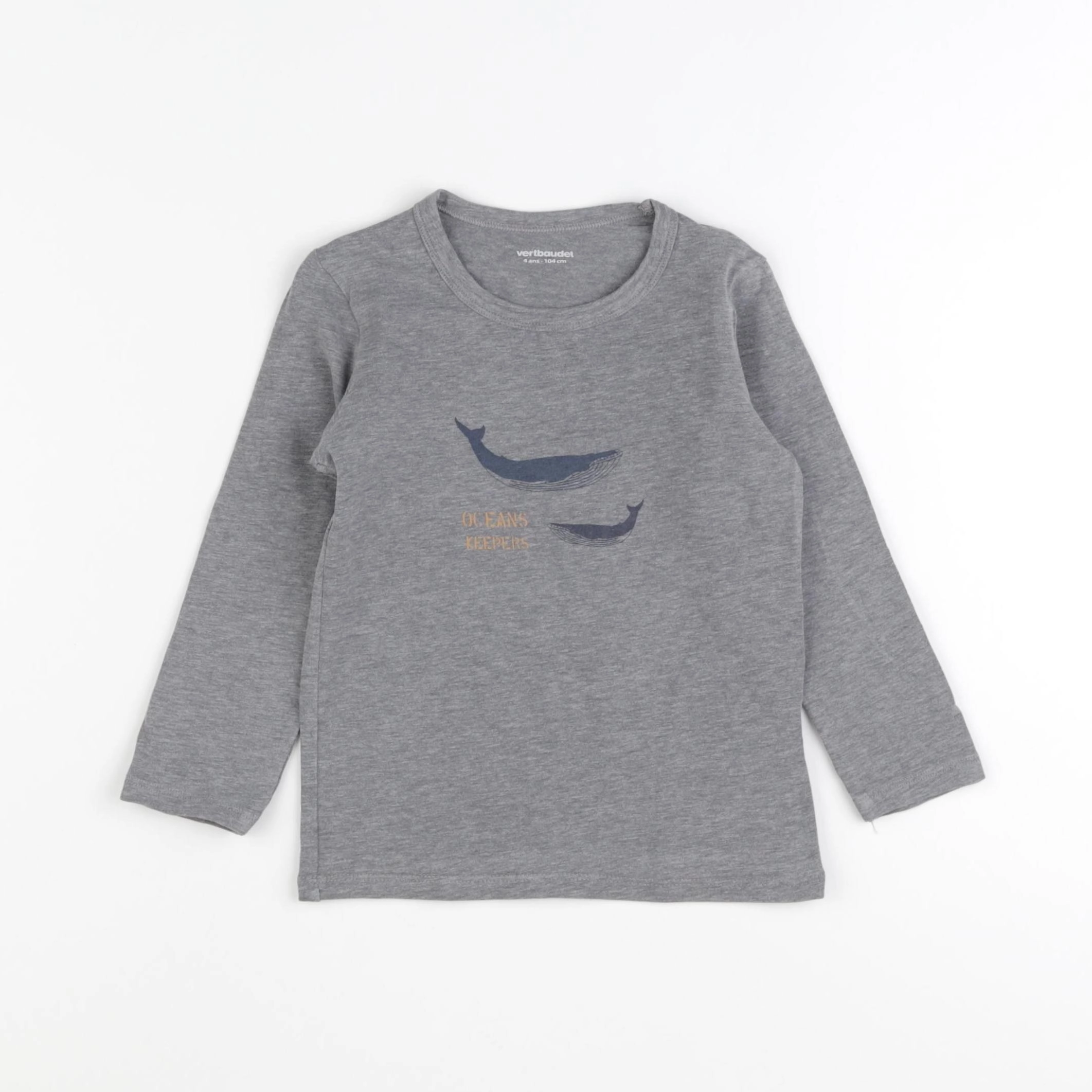 Vertbaudet - tee-shirt gris - 4 ans
