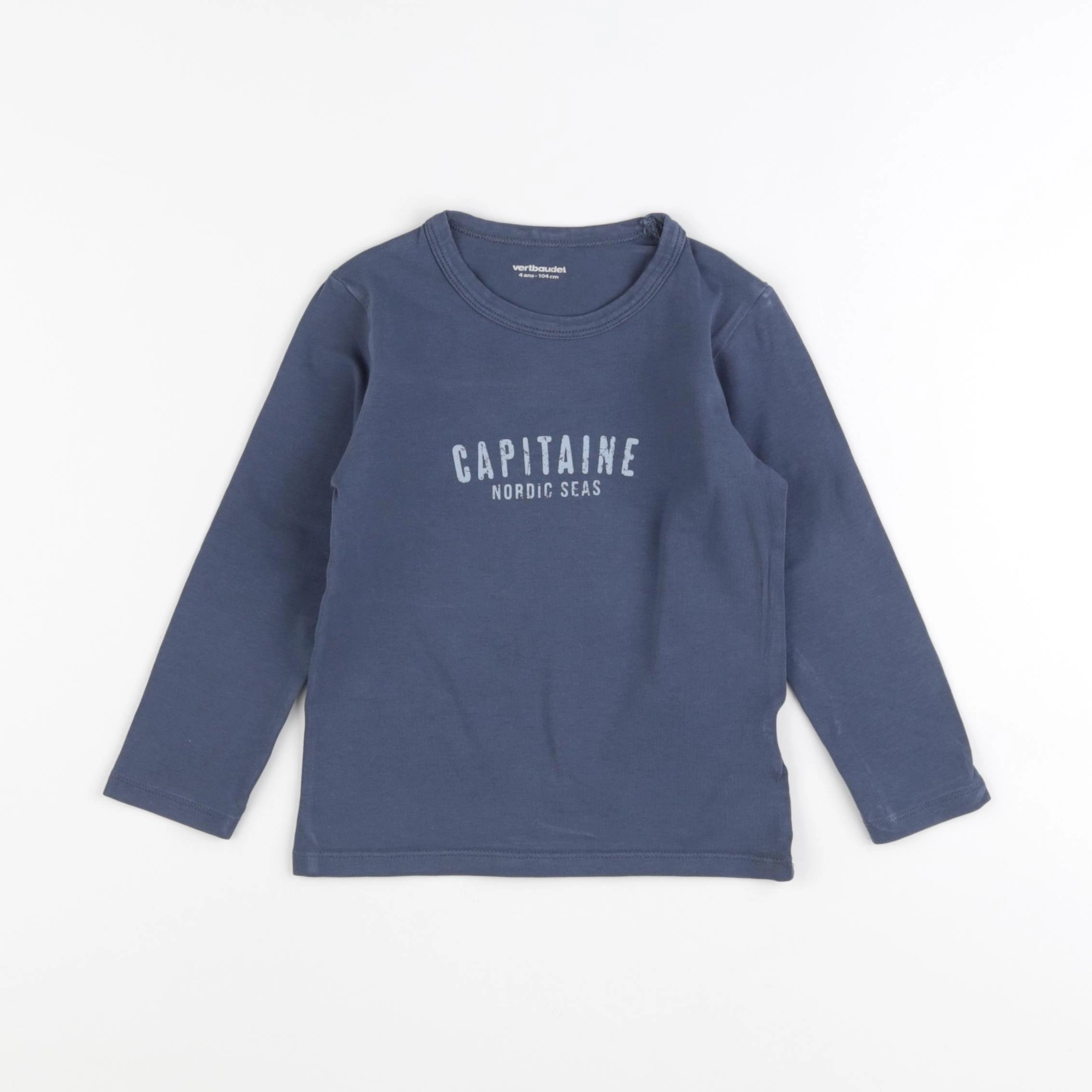 Vertbaudet - tee-shirt bleu - 4 ans
