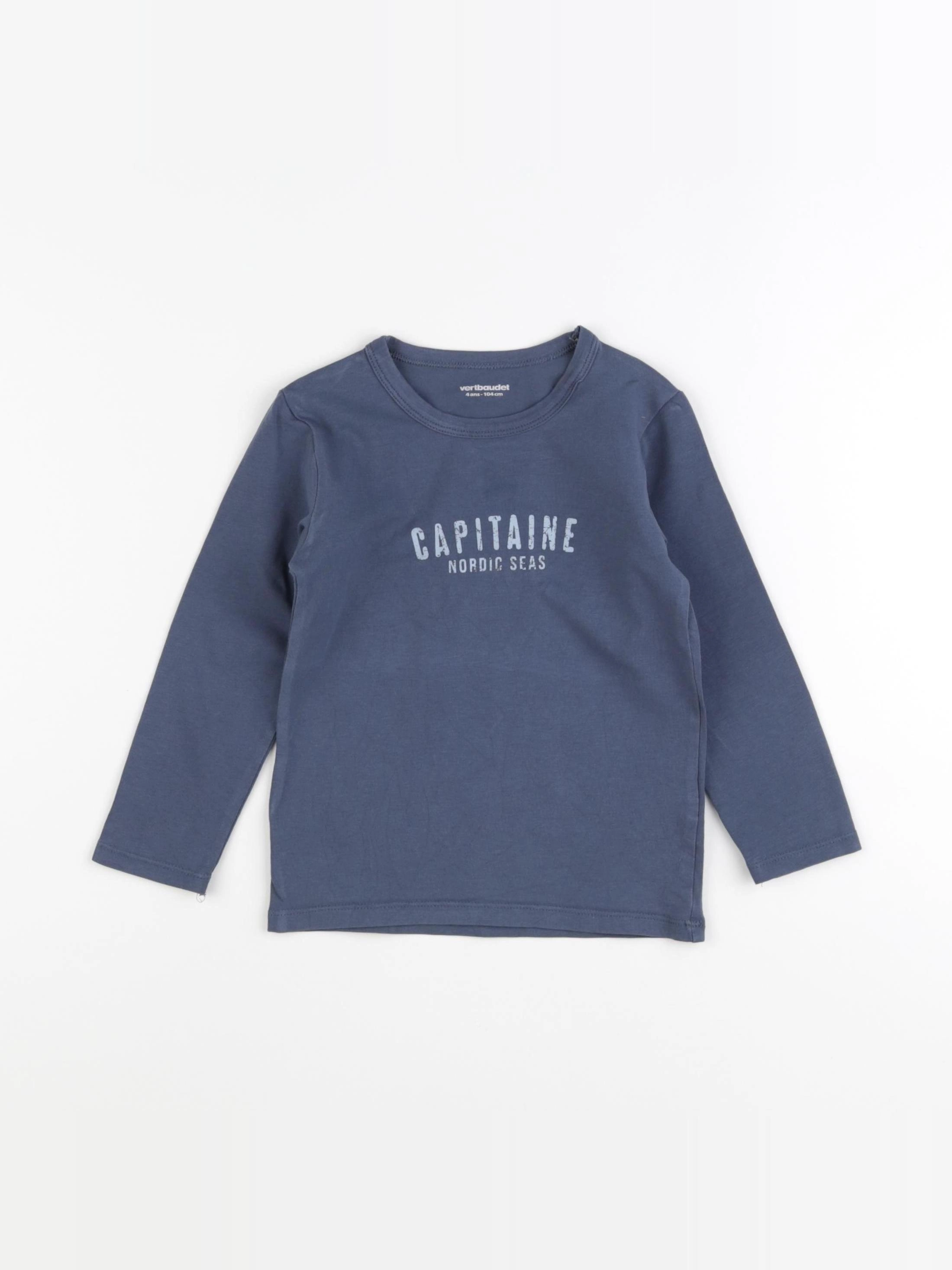 Vertbaudet - tee-shirt bleu - 4 ans