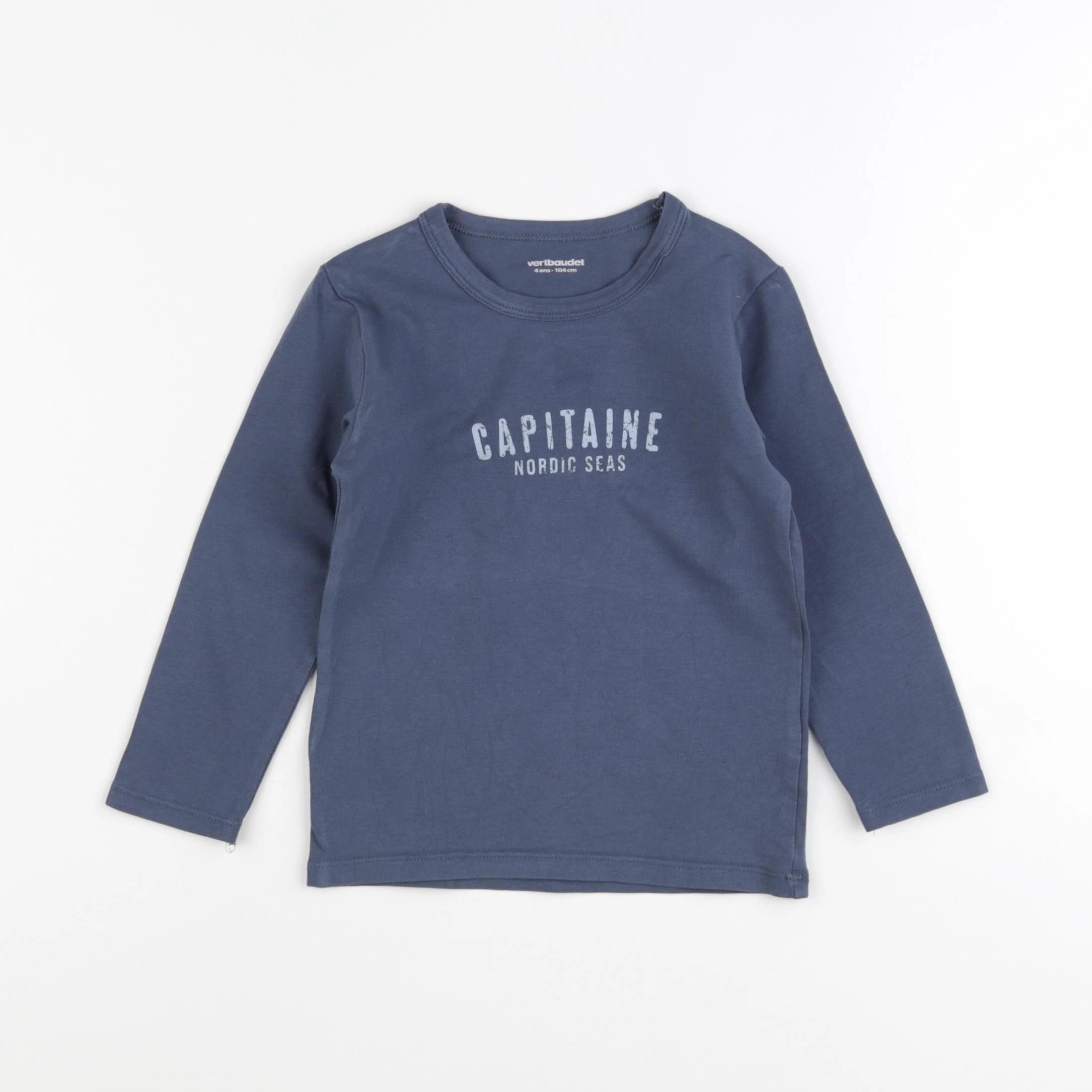 Vertbaudet - tee-shirt bleu - 4 ans
