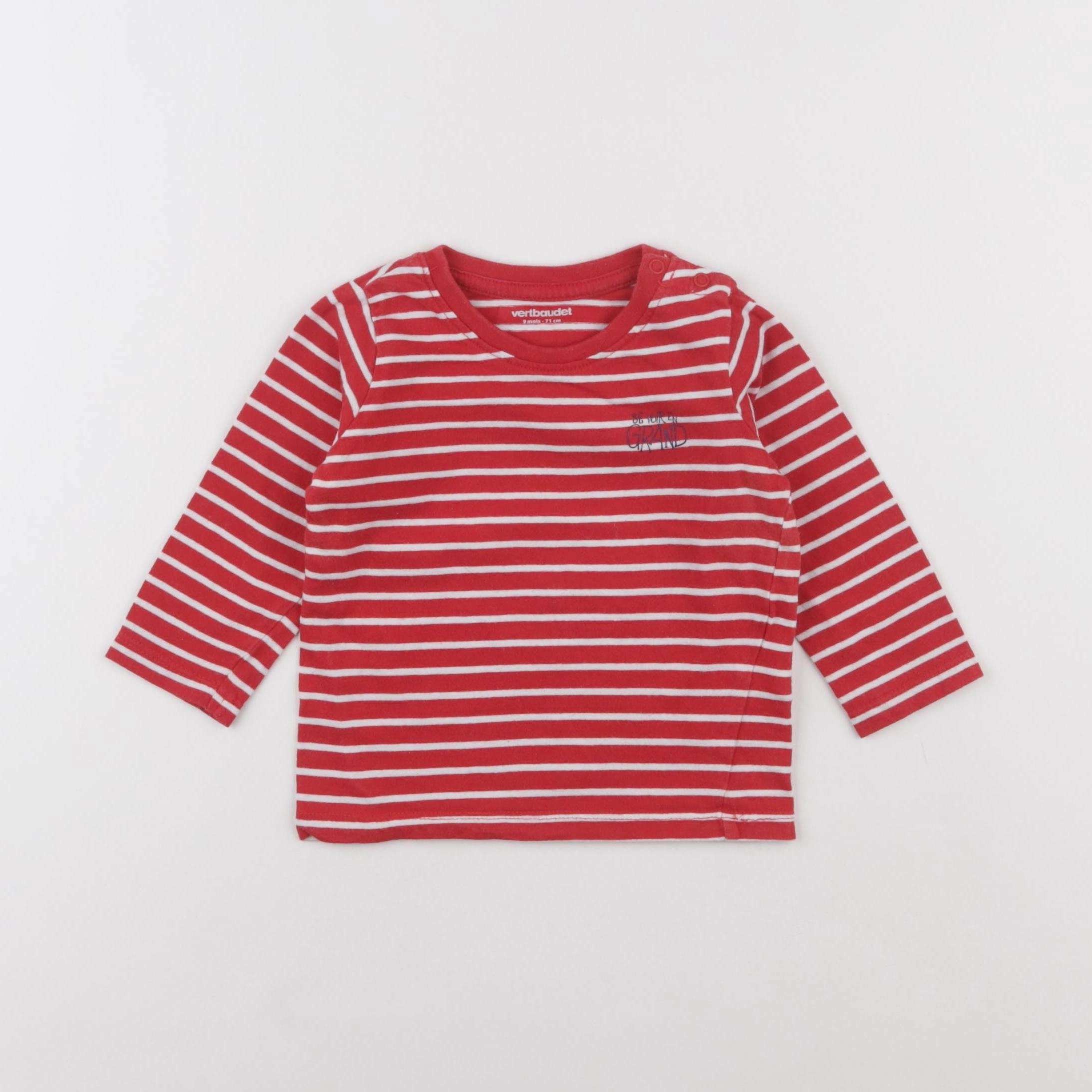 Vertbaudet - tee-shirt rouge - 9 mois