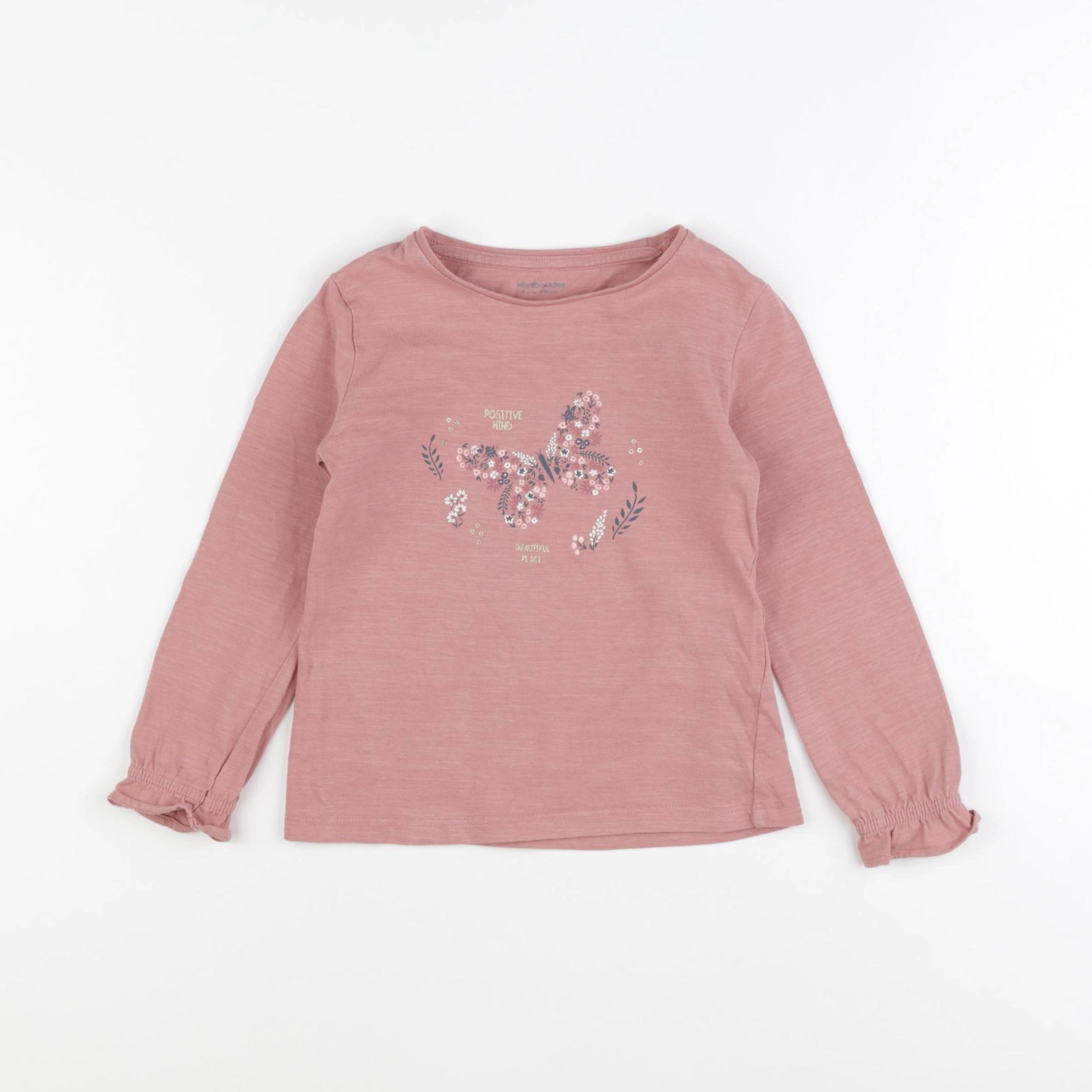 Vertbaudet - tee-shirt rose - 4 ans