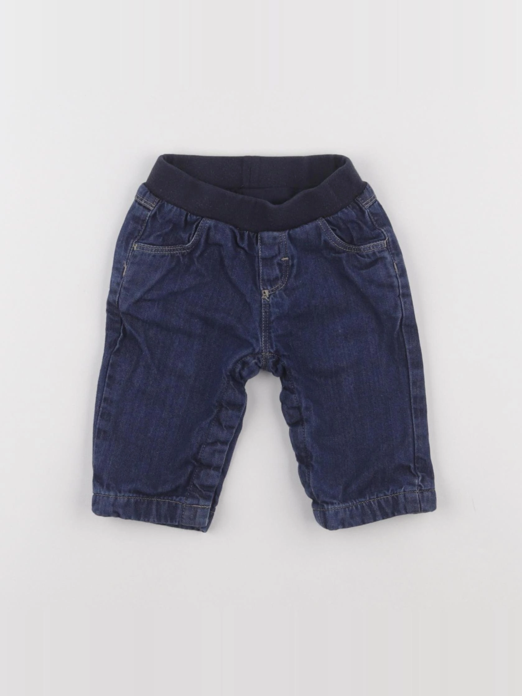 Petit Bateau - jean doublé bleu - 3 mois