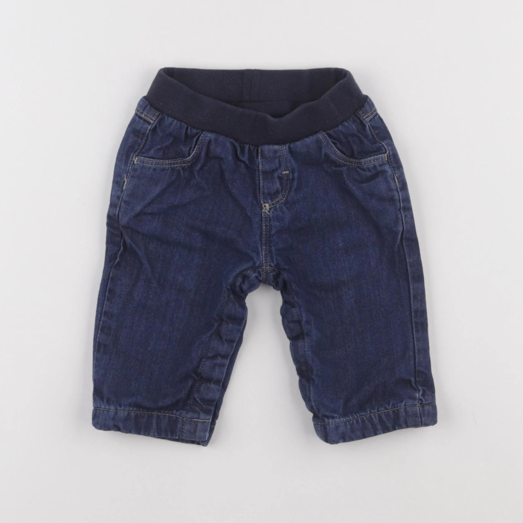 Petit Bateau - jean doublé bleu - 3 mois