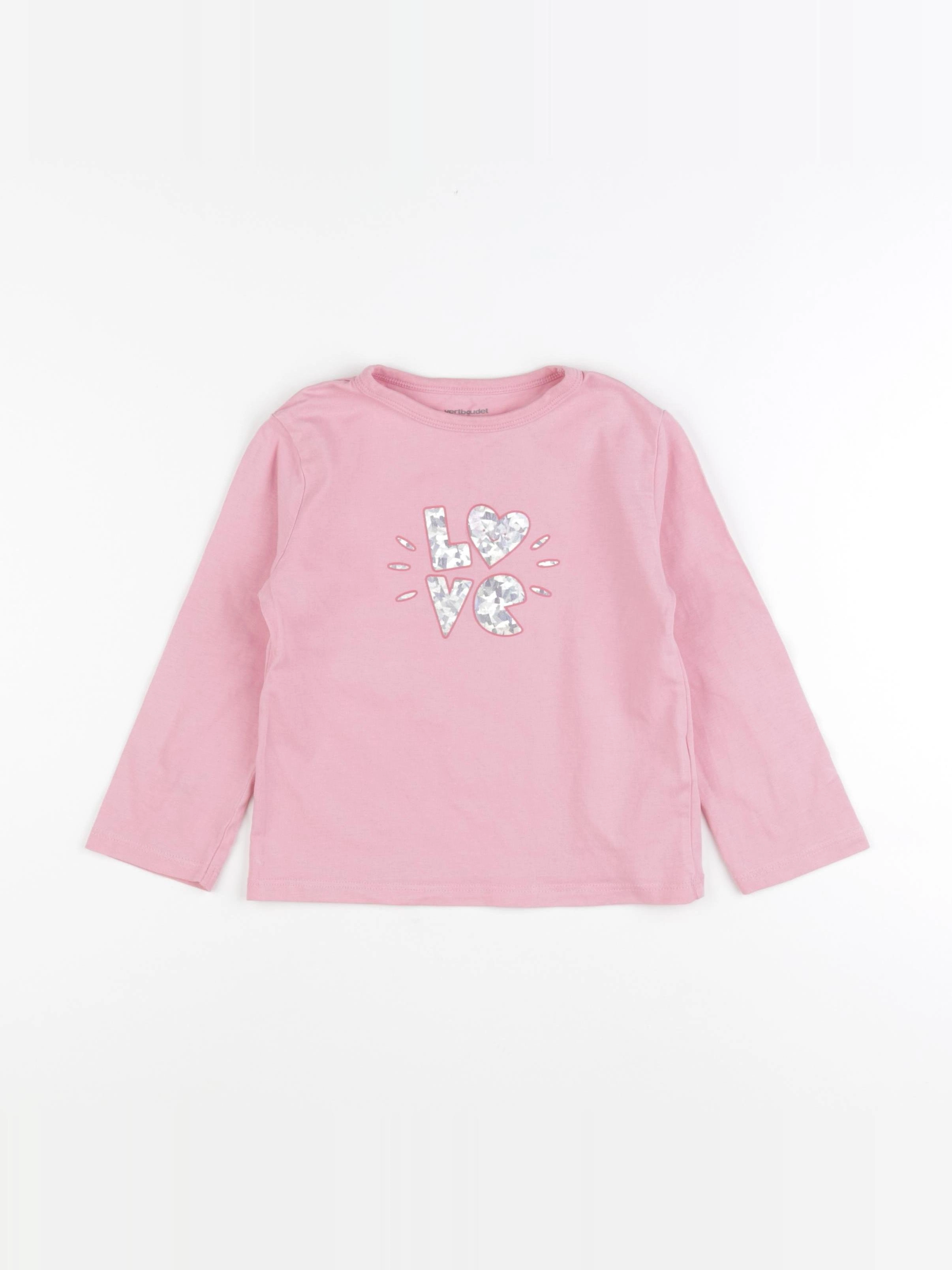 Vertbaudet - tee-shirt rose - 4 ans