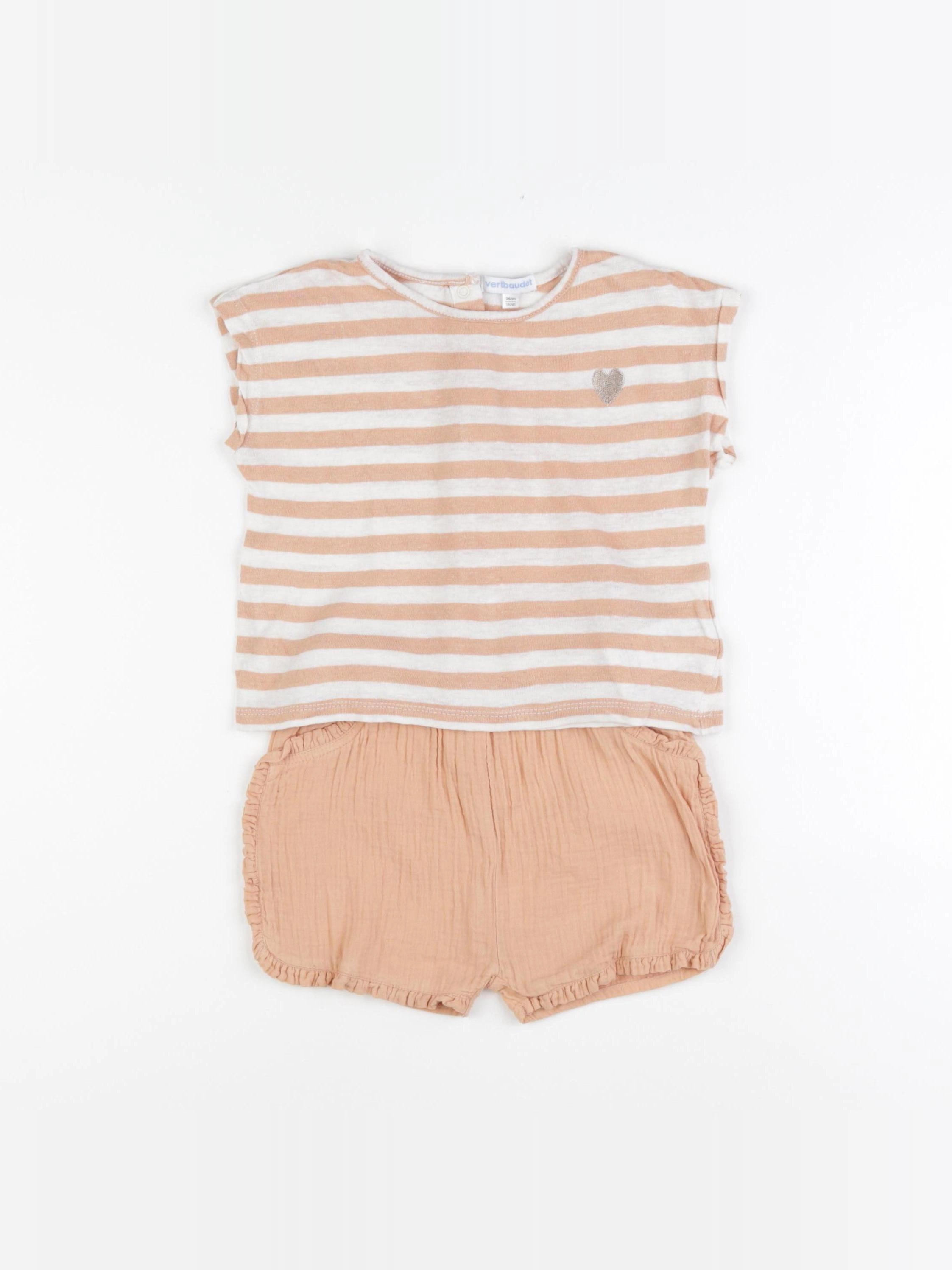 Vertbaudet - ensemble orange - 3 ans