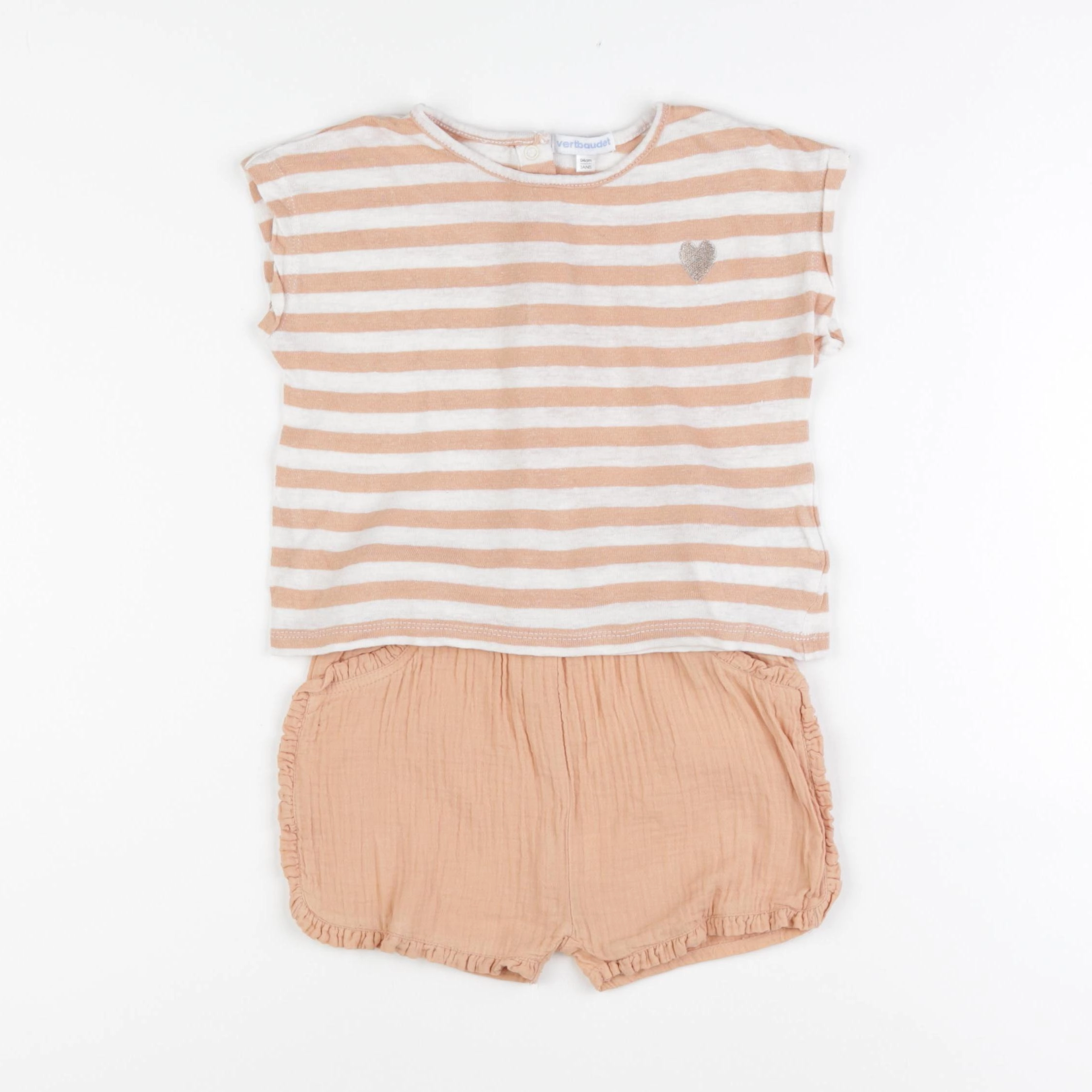 Vertbaudet - ensemble orange - 3 ans