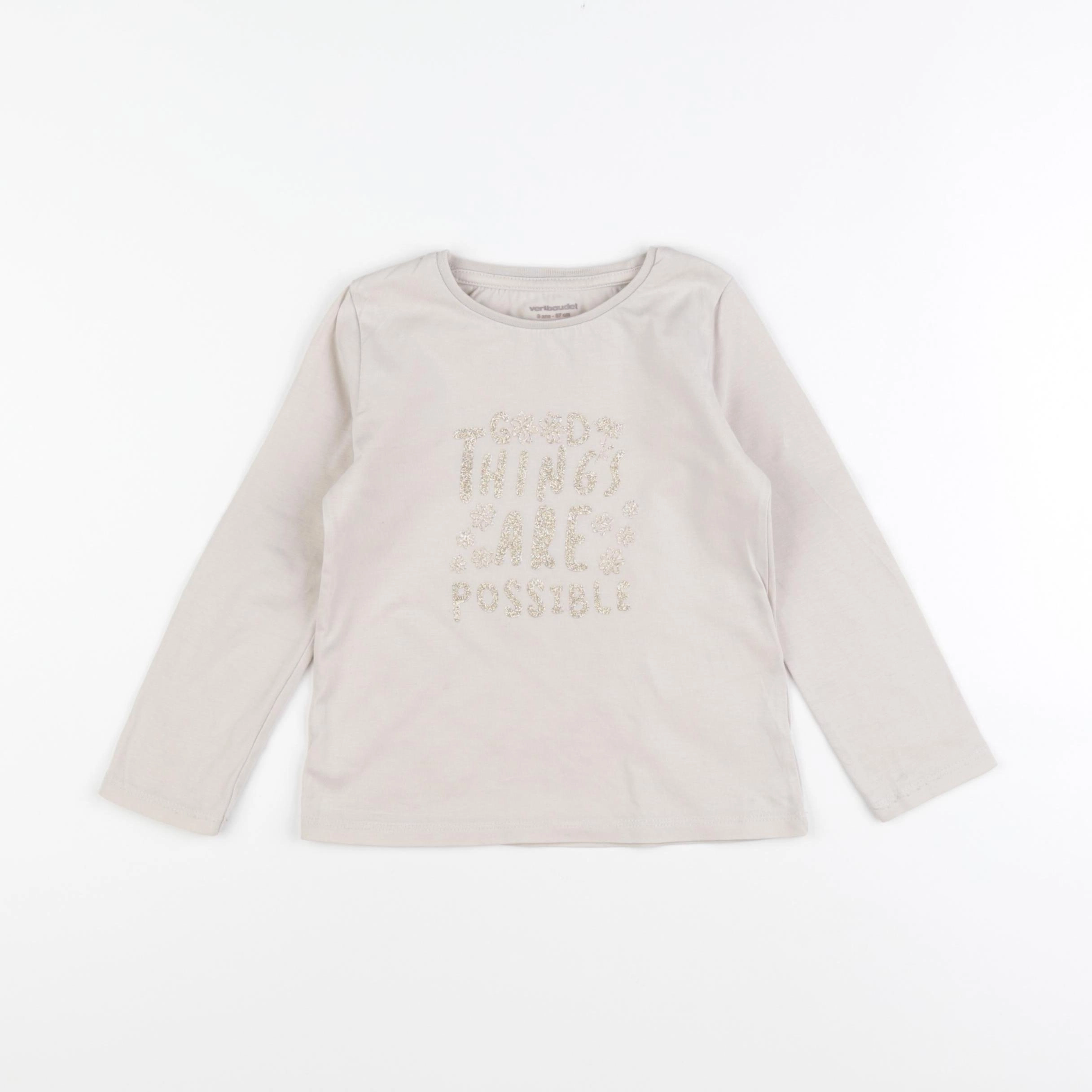 Vertbaudet - tee-shirt beige - 3 ans
