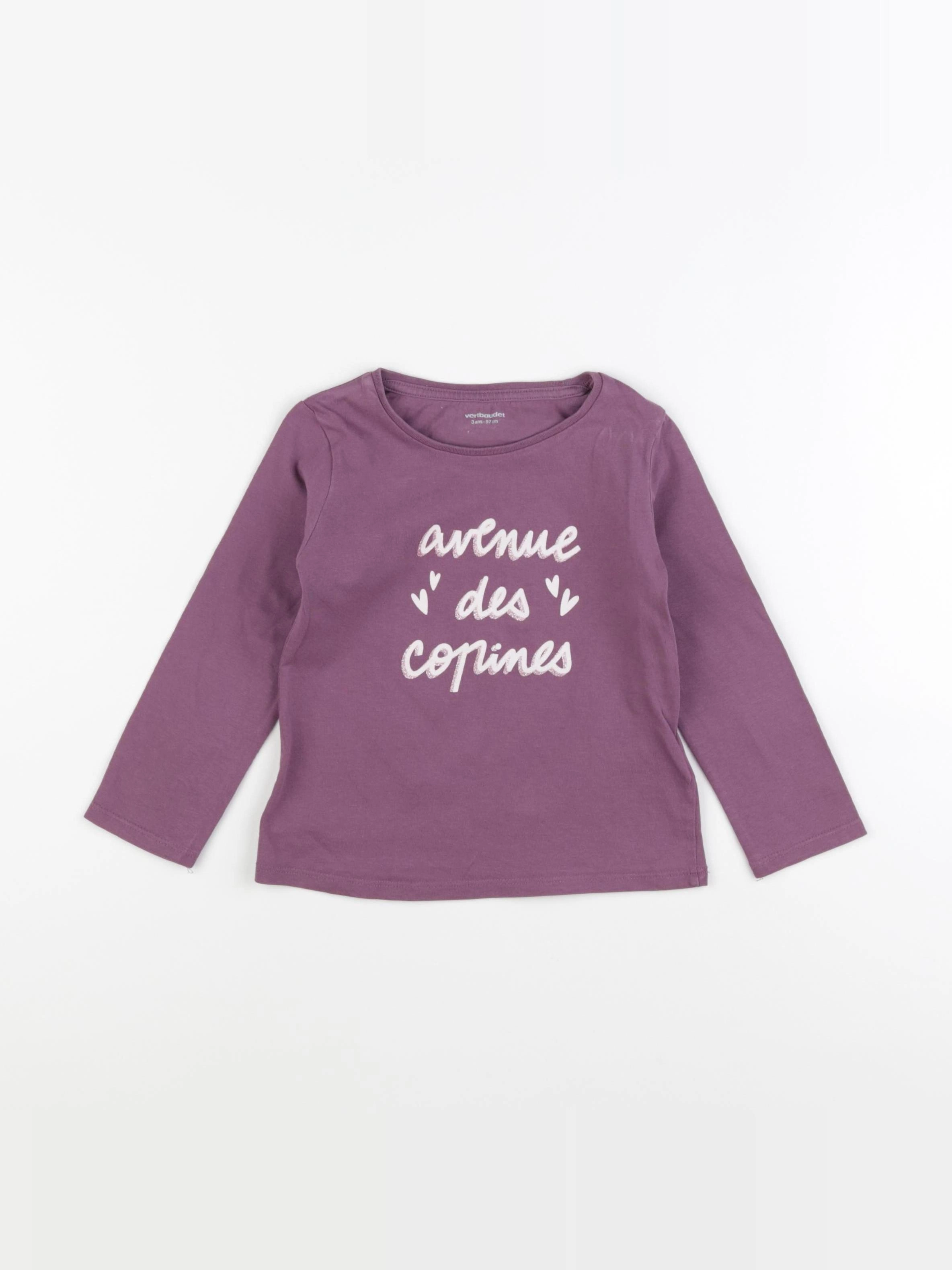 Vertbaudet - tee-shirt violet - 3 ans