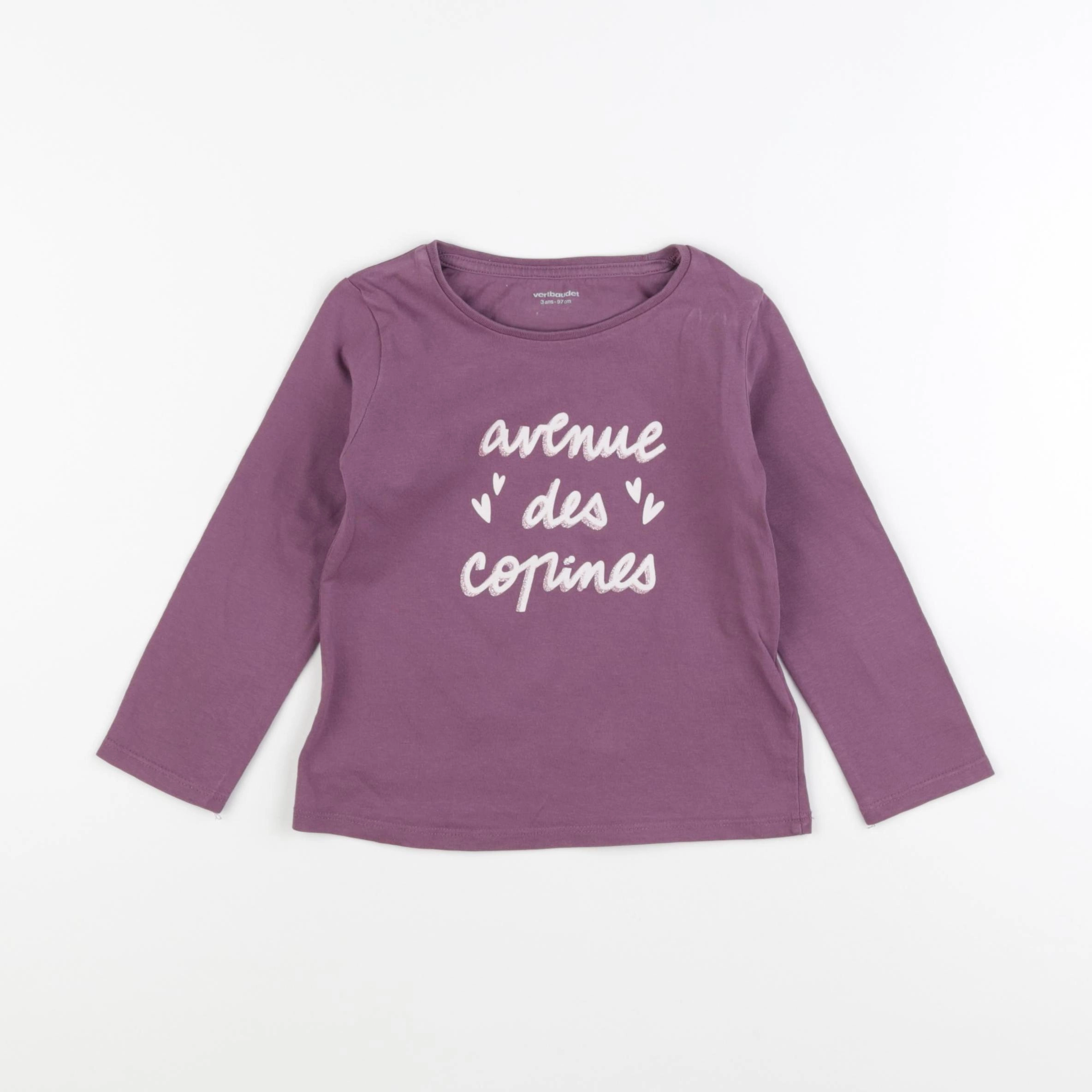 Vertbaudet - tee-shirt violet - 3 ans