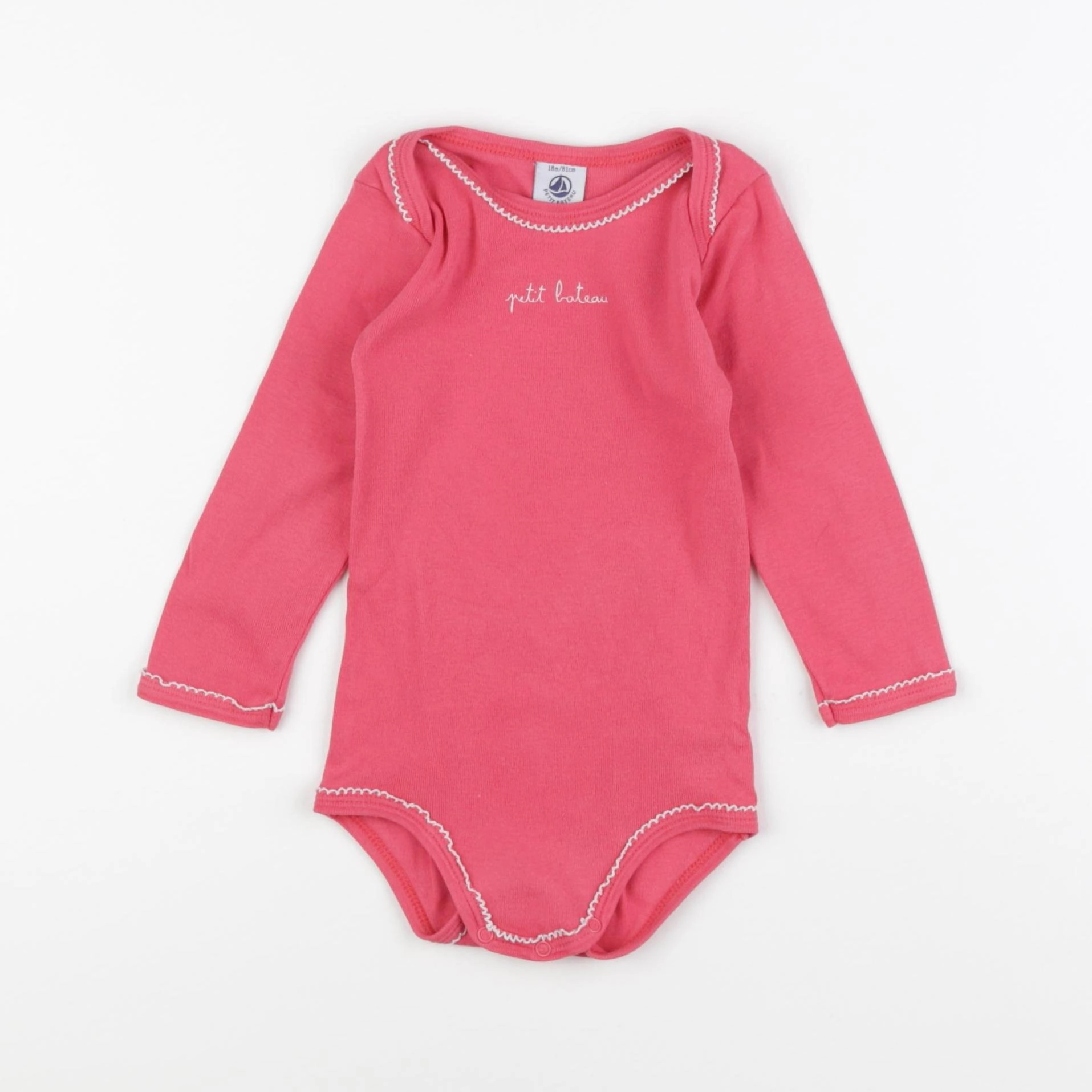 Petit Bateau - body rose - 18 mois