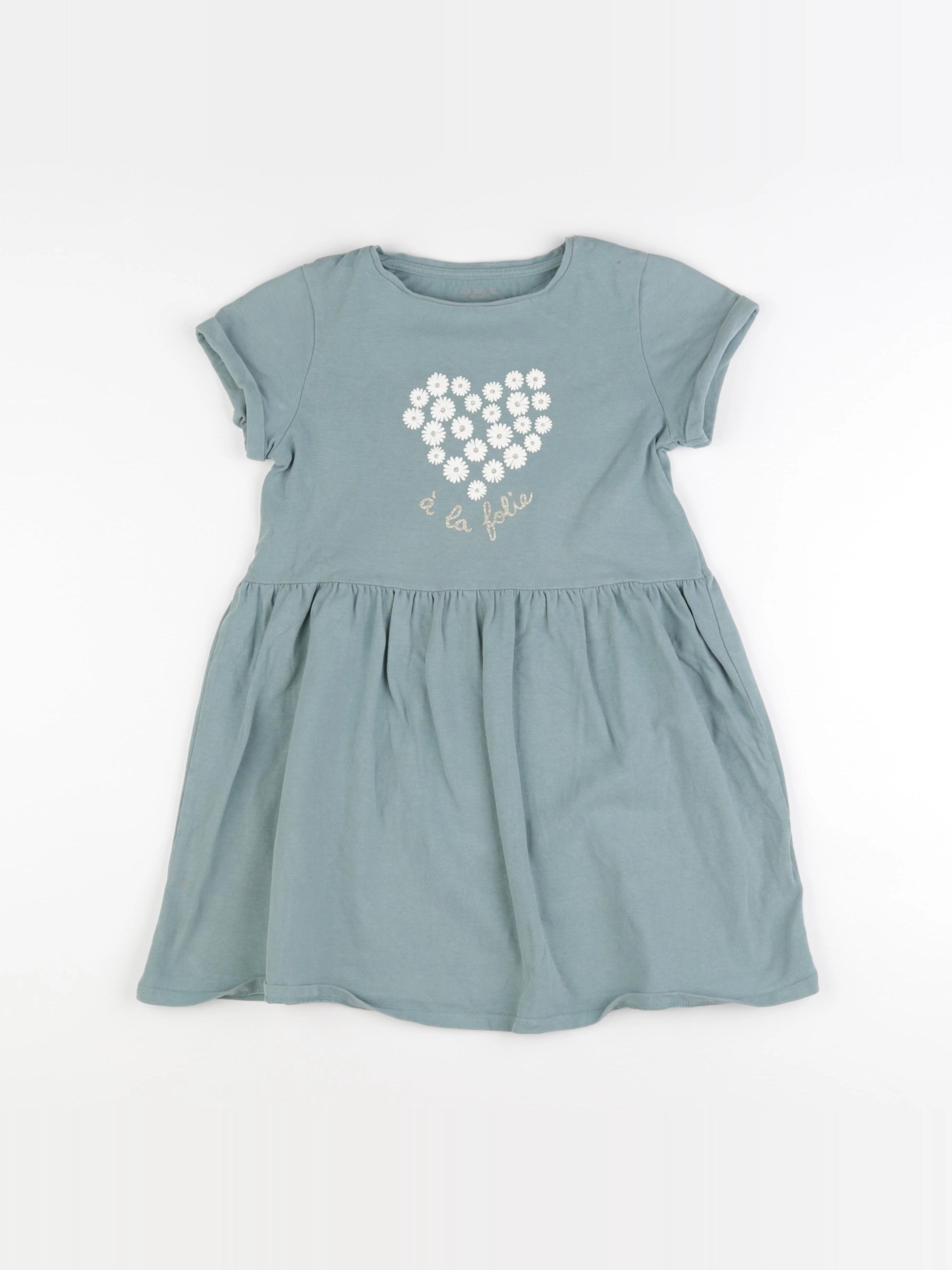 Vertbaudet - robe vert - 8 ans