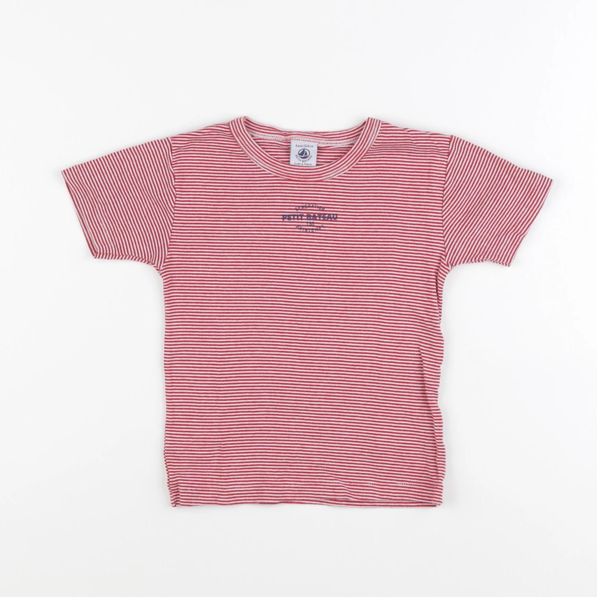 Petit Bateau - tee-shirt rouge - 4 ans