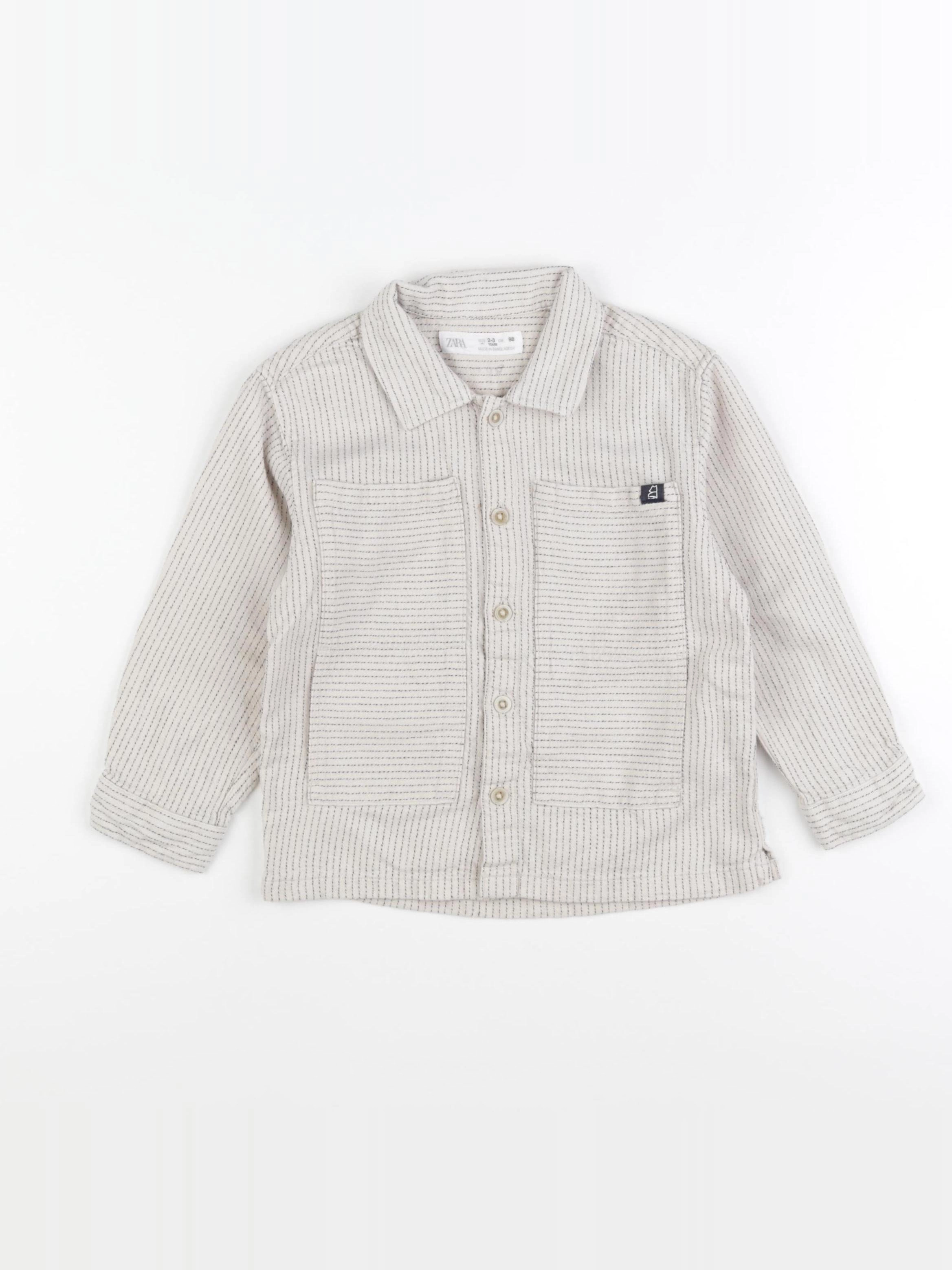 Zara - chemise beige - 2/3 ans