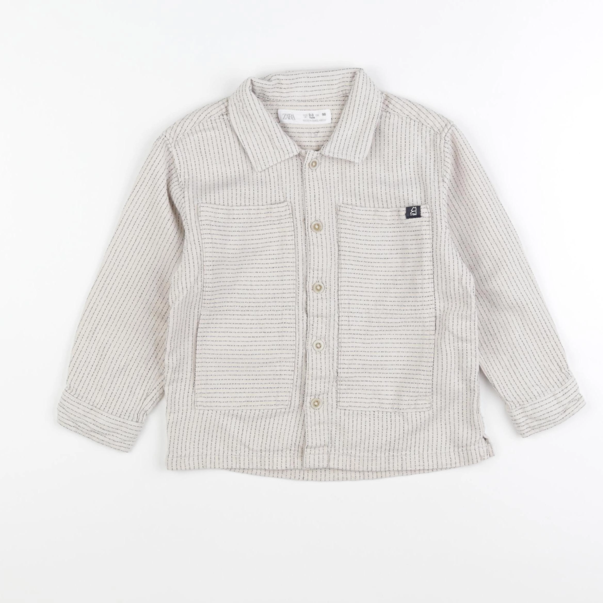 Zara - chemise beige - 2/3 ans