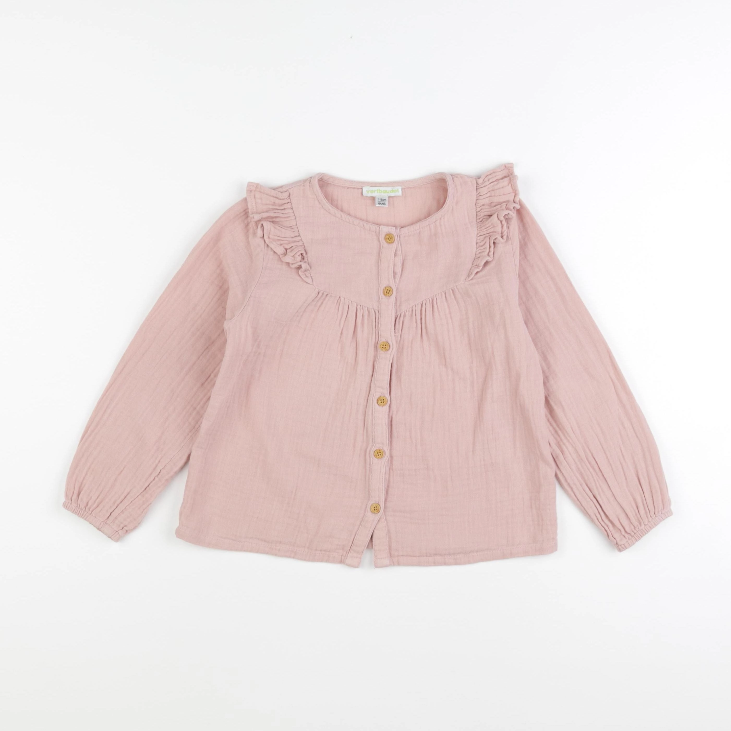Vertbaudet - chemise rose - 6 ans