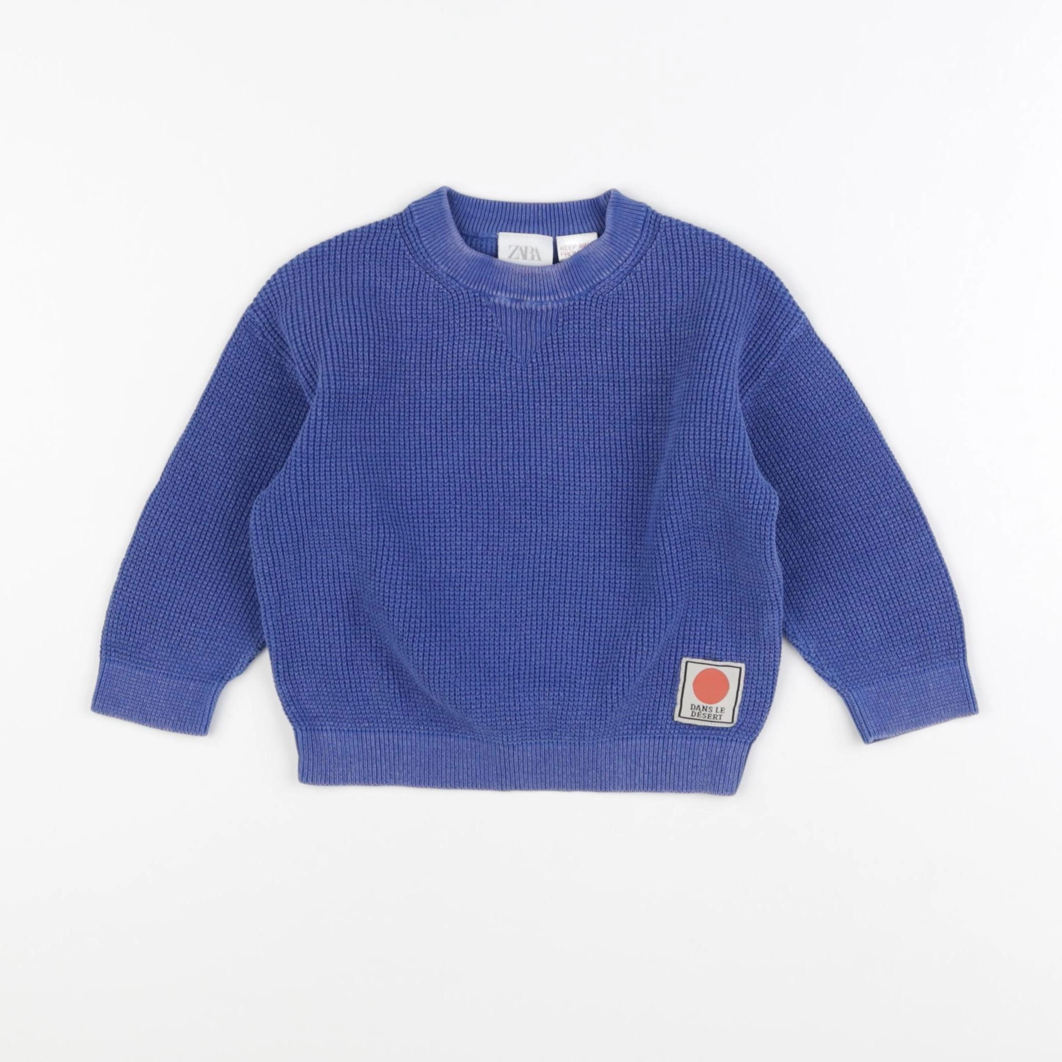 Zara - pull bleu - 12/18 mois