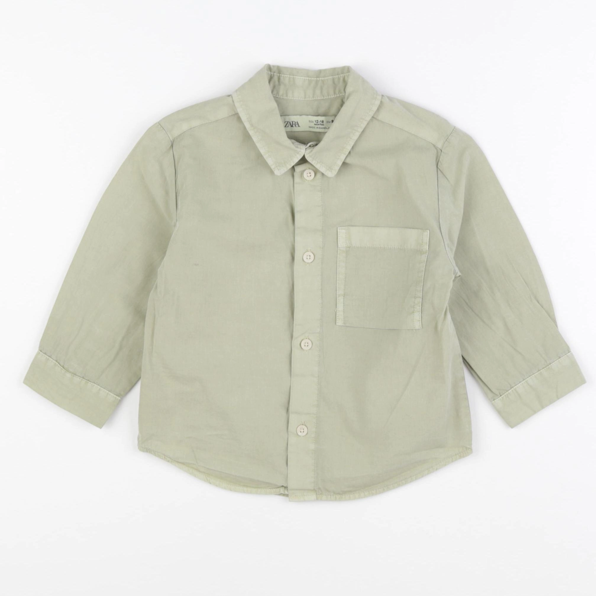 Zara - chemise vert - 12/18 mois