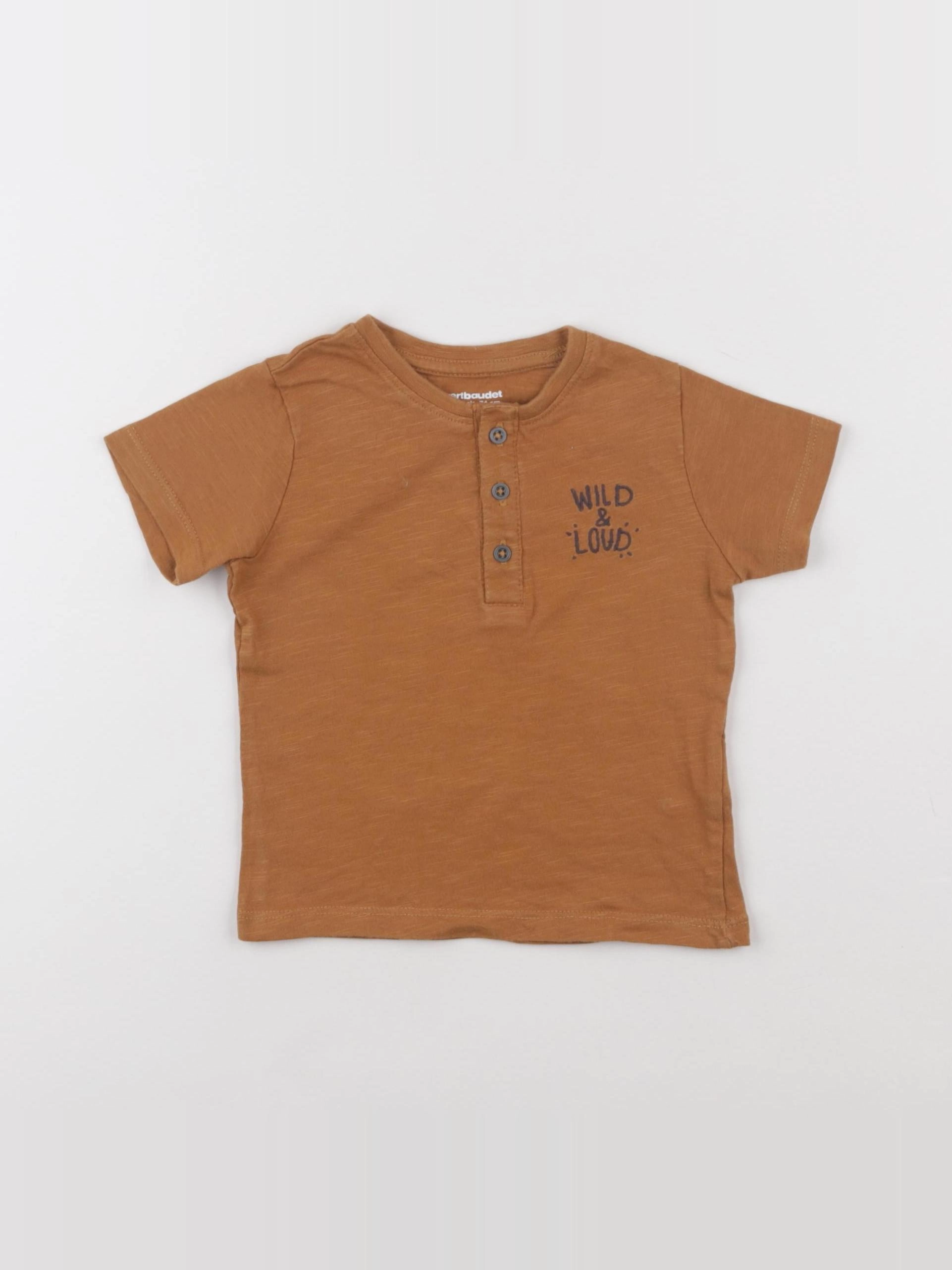 Vertbaudet - tee-shirt marron - 12 mois
