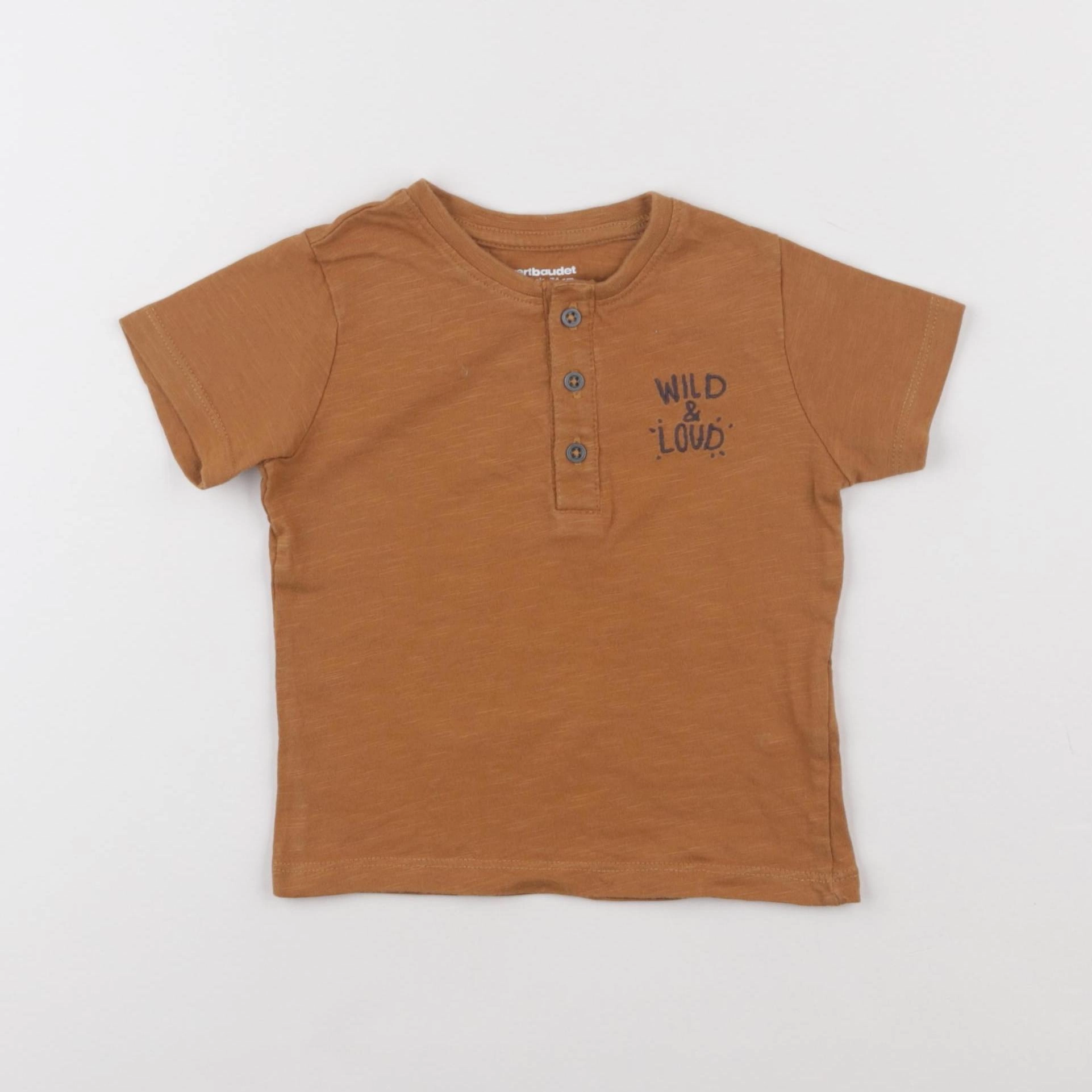 Vertbaudet - tee-shirt marron - 12 mois