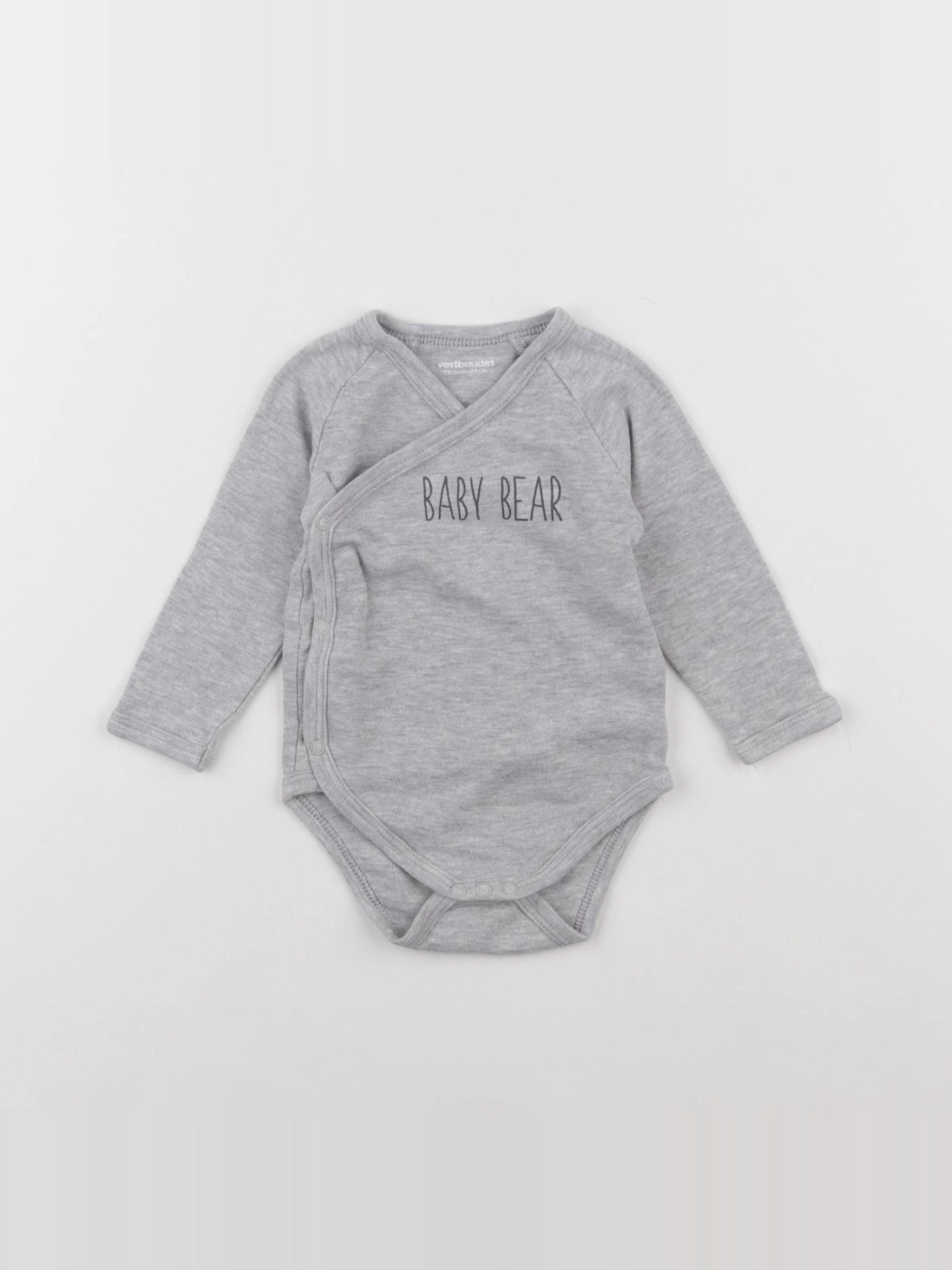 Vertbaudet - body gris - 12 mois
