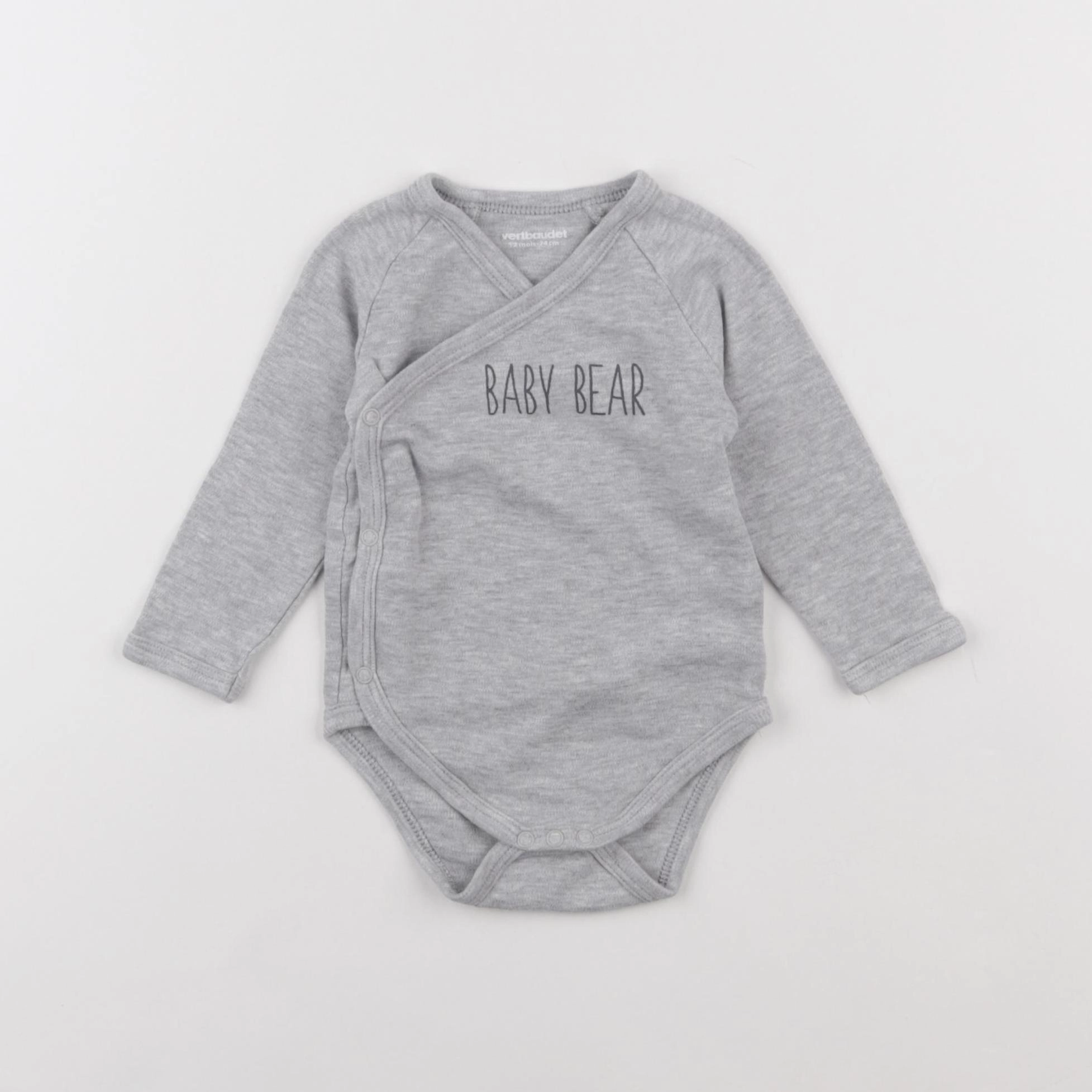 Vertbaudet - body gris - 12 mois